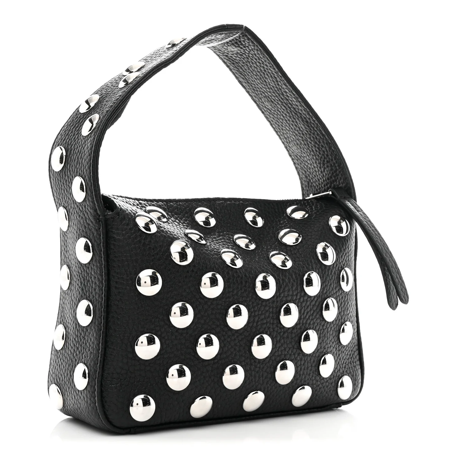 Pebbled Sport Calfskin Studded Small Elena Black - Image 3