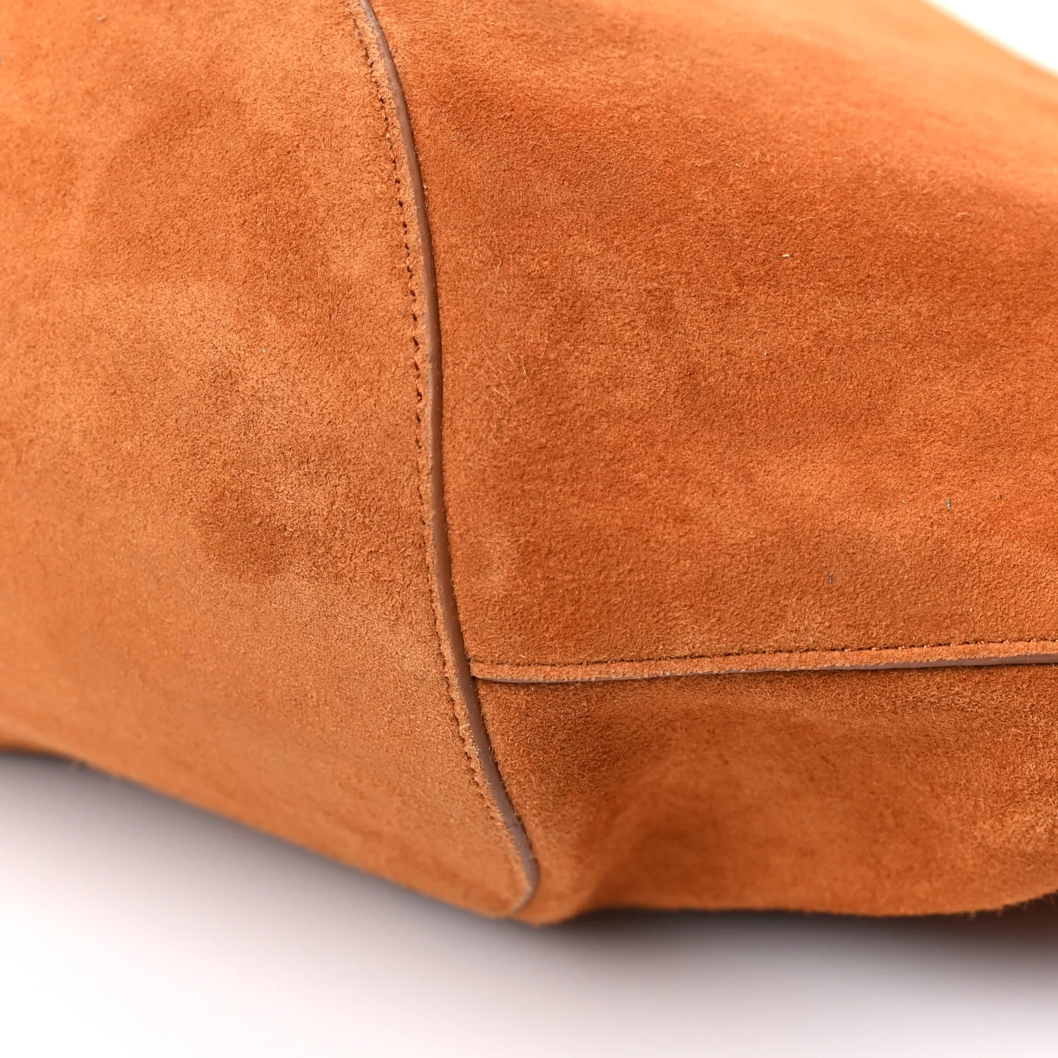 Suede Calfskin Medium Lotus Tote Caramel - Image 10