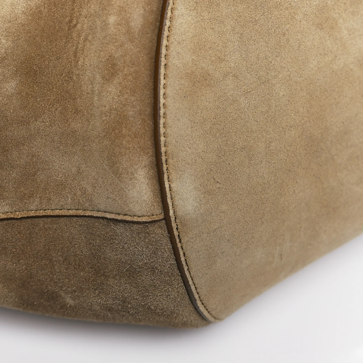 Suede Calfskin Medium Lotus Tote Mud - Image 9