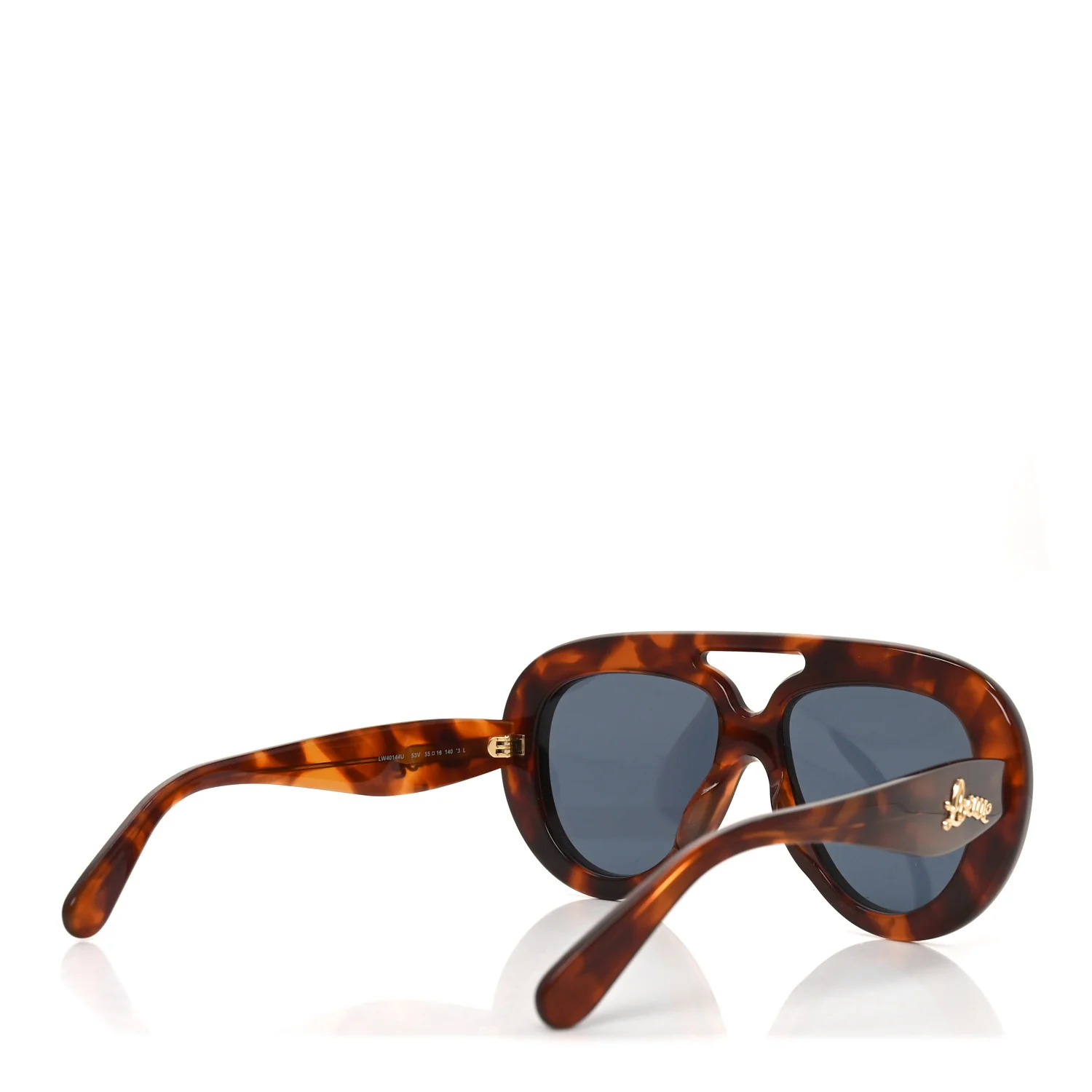 Acetate Curvy Aviator Sunglasses LW40144U Tortoise - Image 4