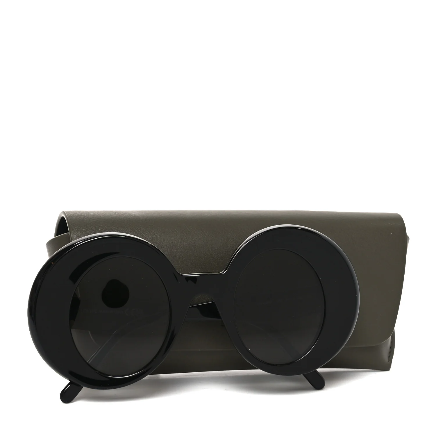Acetate Round Sunglasses LW40089I Black - Image 7