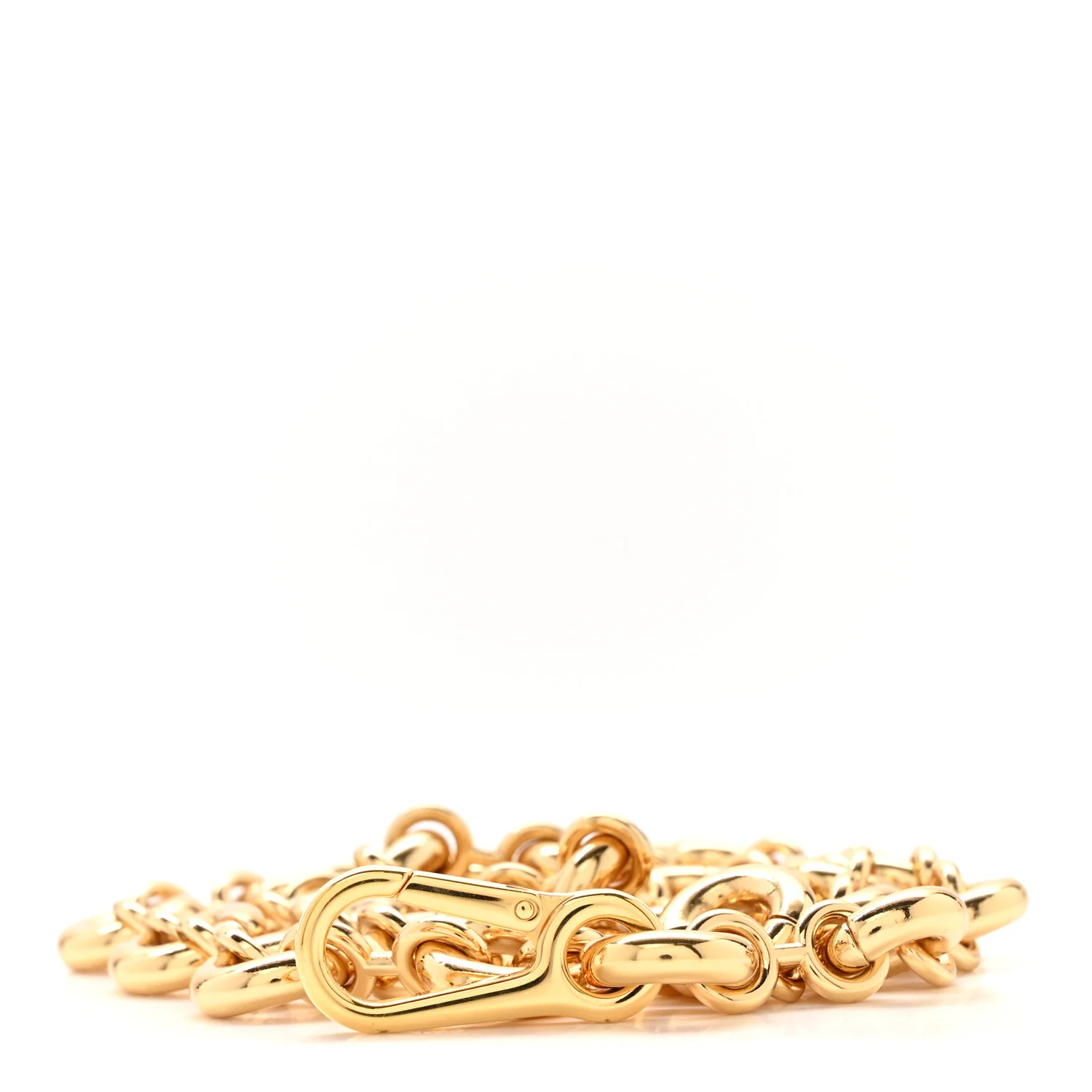Brass Anagram Donut Chain Shoulder Strap Gold