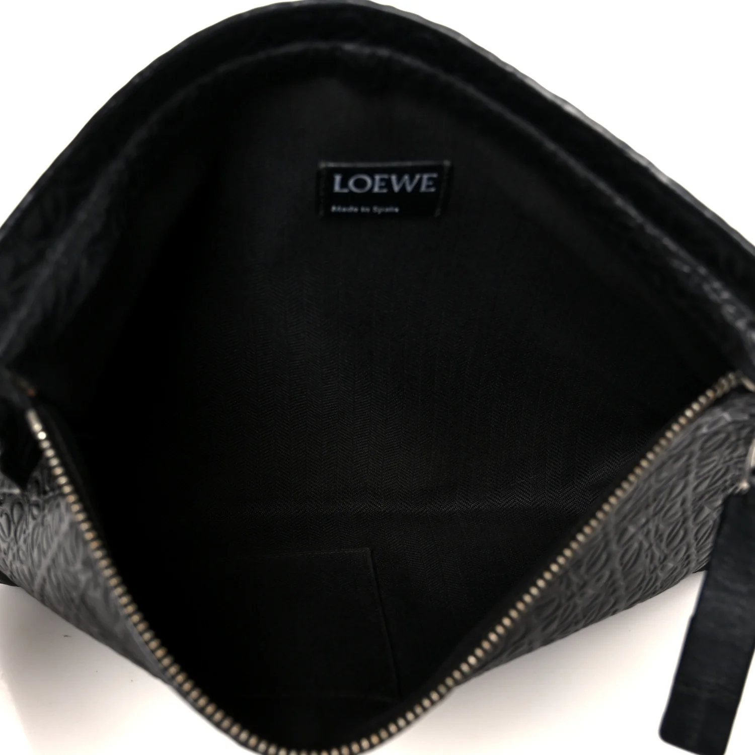 Calfskin Embossed Repeat T Pouch Black - Image 5