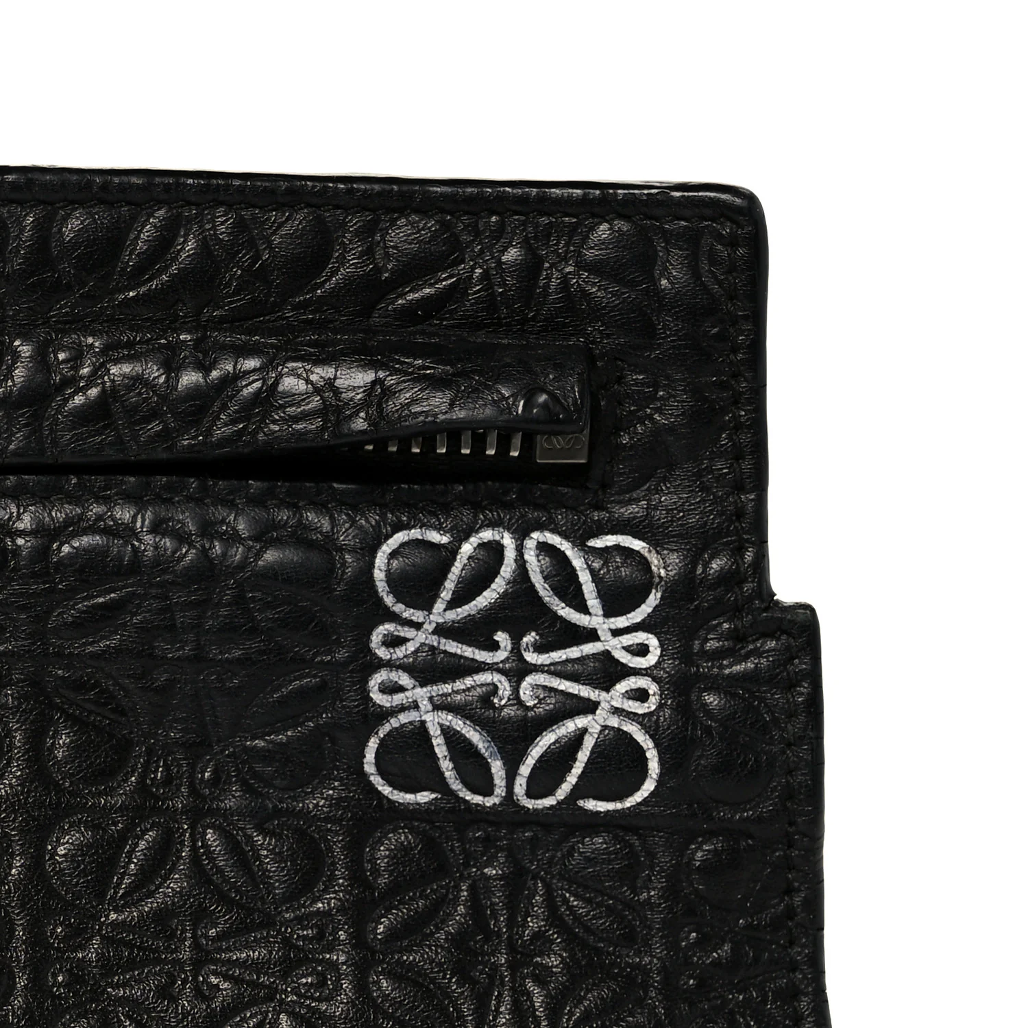 Calfskin Embossed Repeat T Pouch Black - Image 8