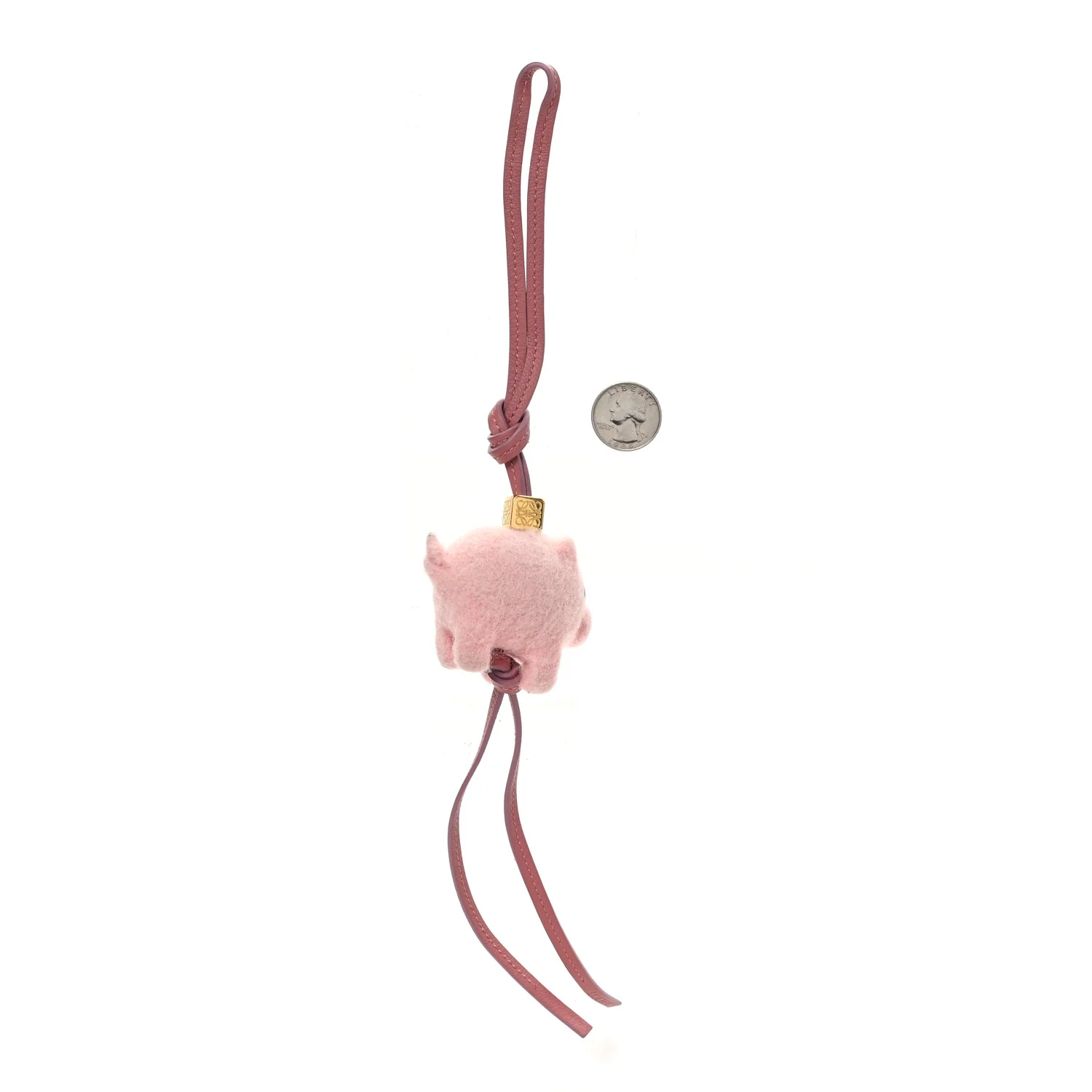 Calfskin Felt Pig Charm Pink Tan - Image 2