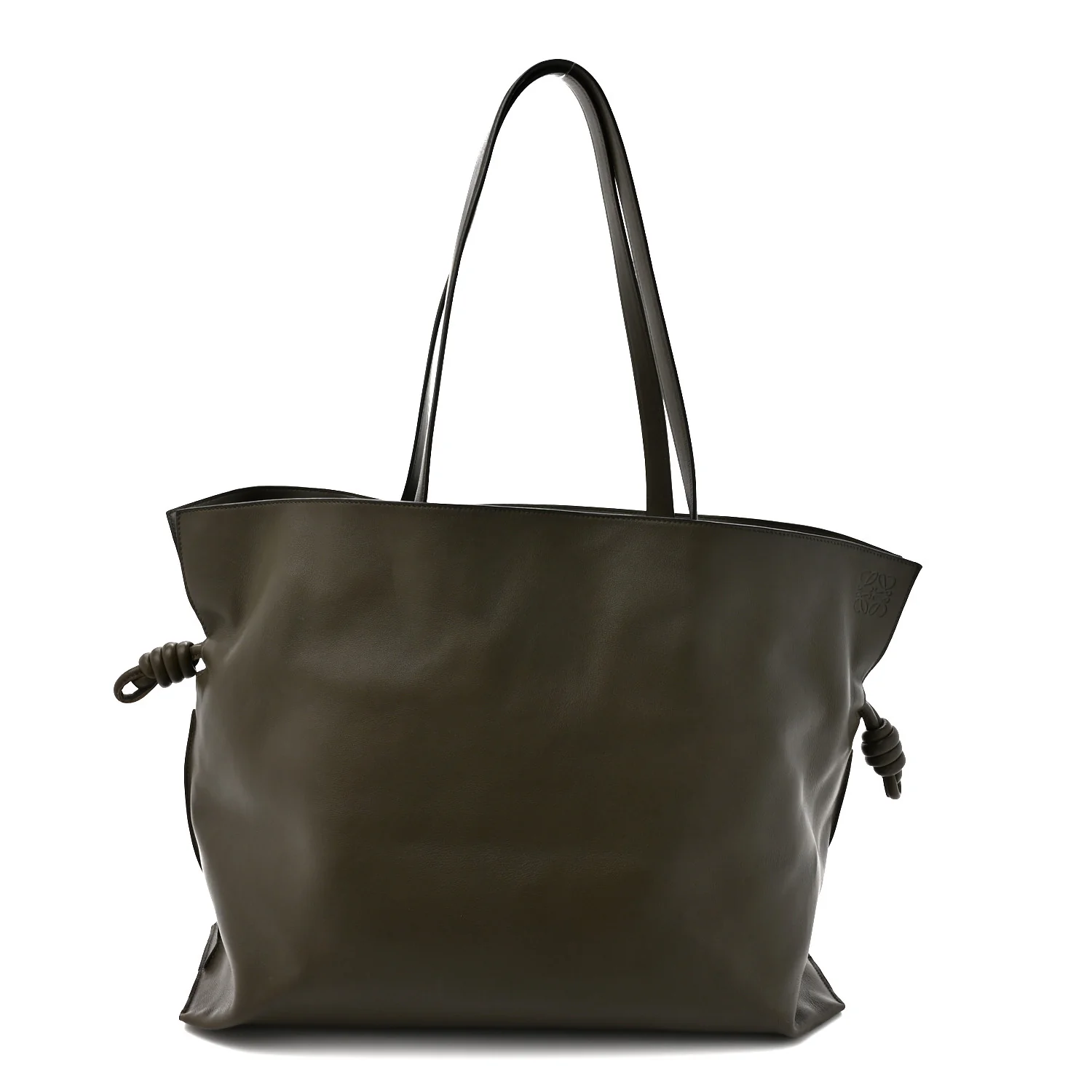 Calfskin Flamenco Knot XL Shoulder Bag Khaki Green