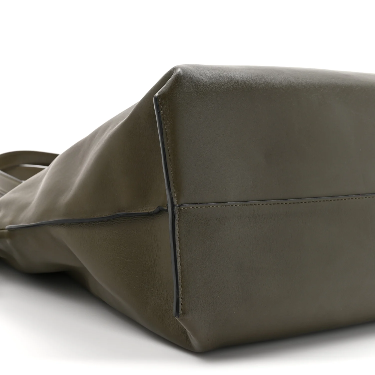 Calfskin Flamenco Knot XL Shoulder Bag Khaki Green - Image 10
