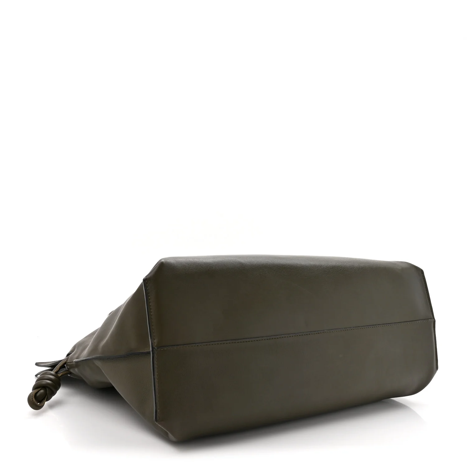 Calfskin Flamenco Knot XL Shoulder Bag Khaki Green - Image 4