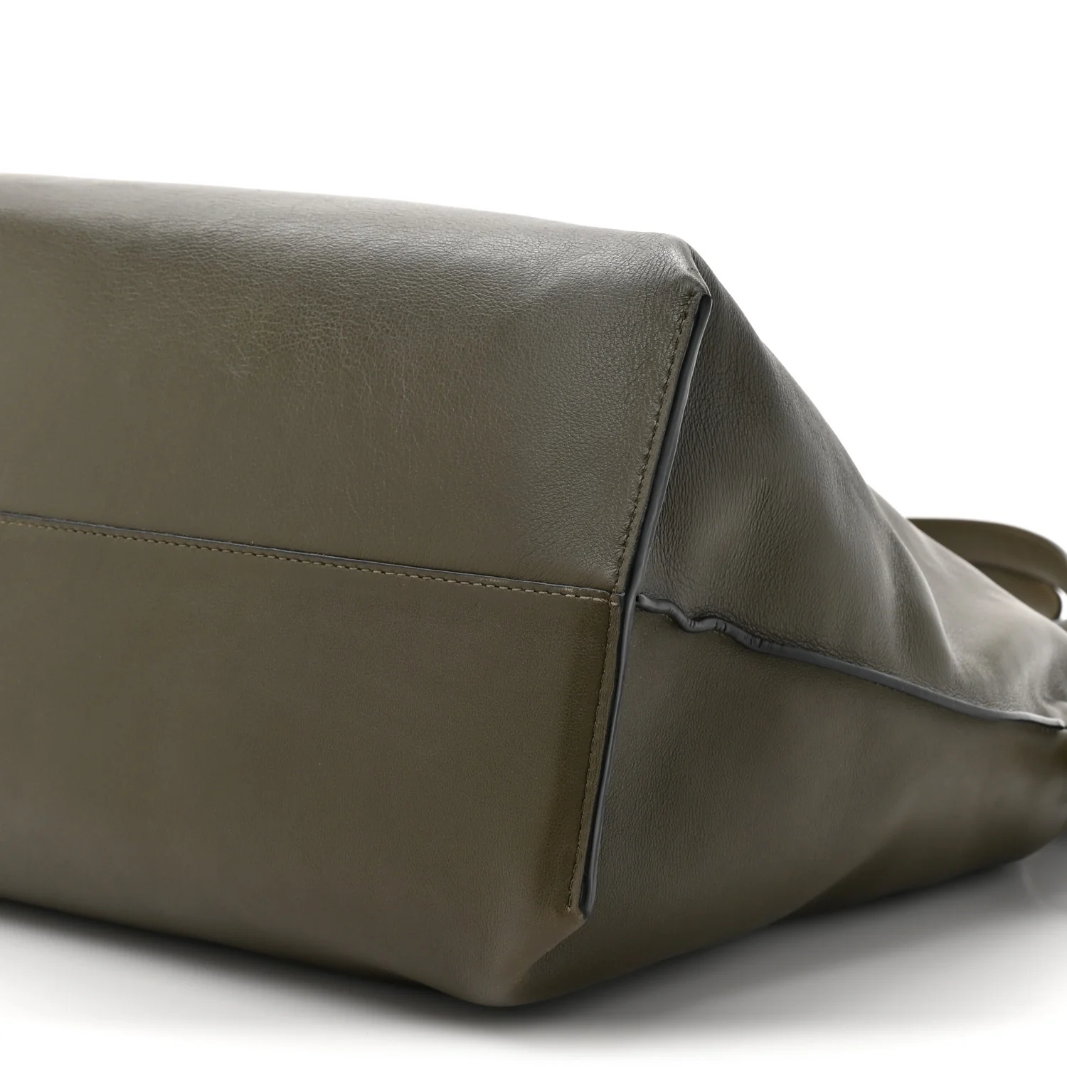Calfskin Flamenco Knot XL Shoulder Bag Khaki Green - Image 9