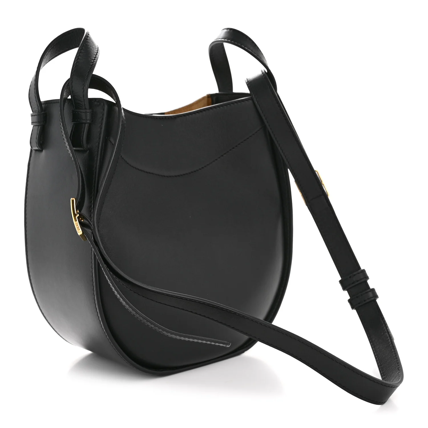 Calfskin Hammock Slice Bag Black - Image 3
