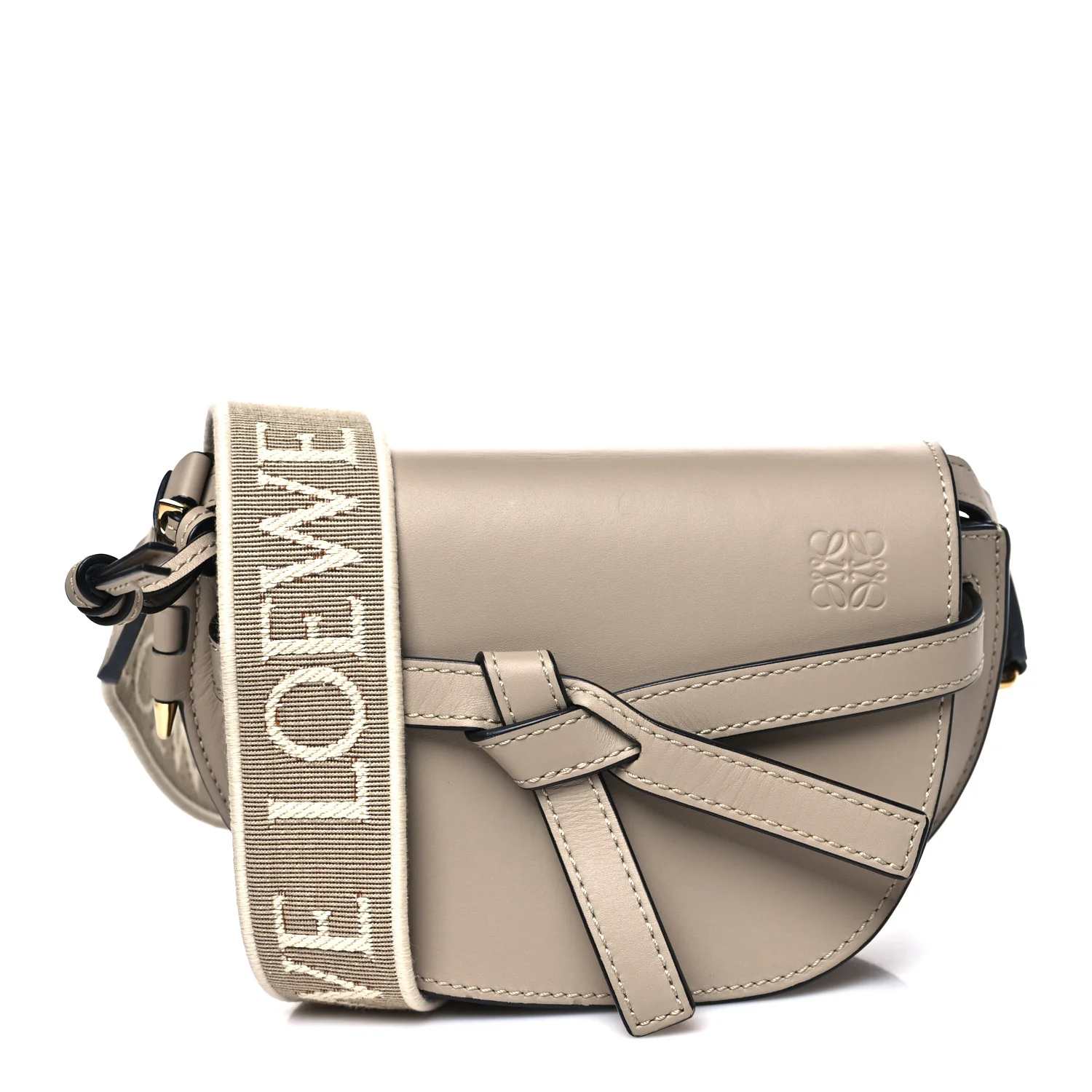 Calfskin Jacquard Mini Gate Dual Bag Clay