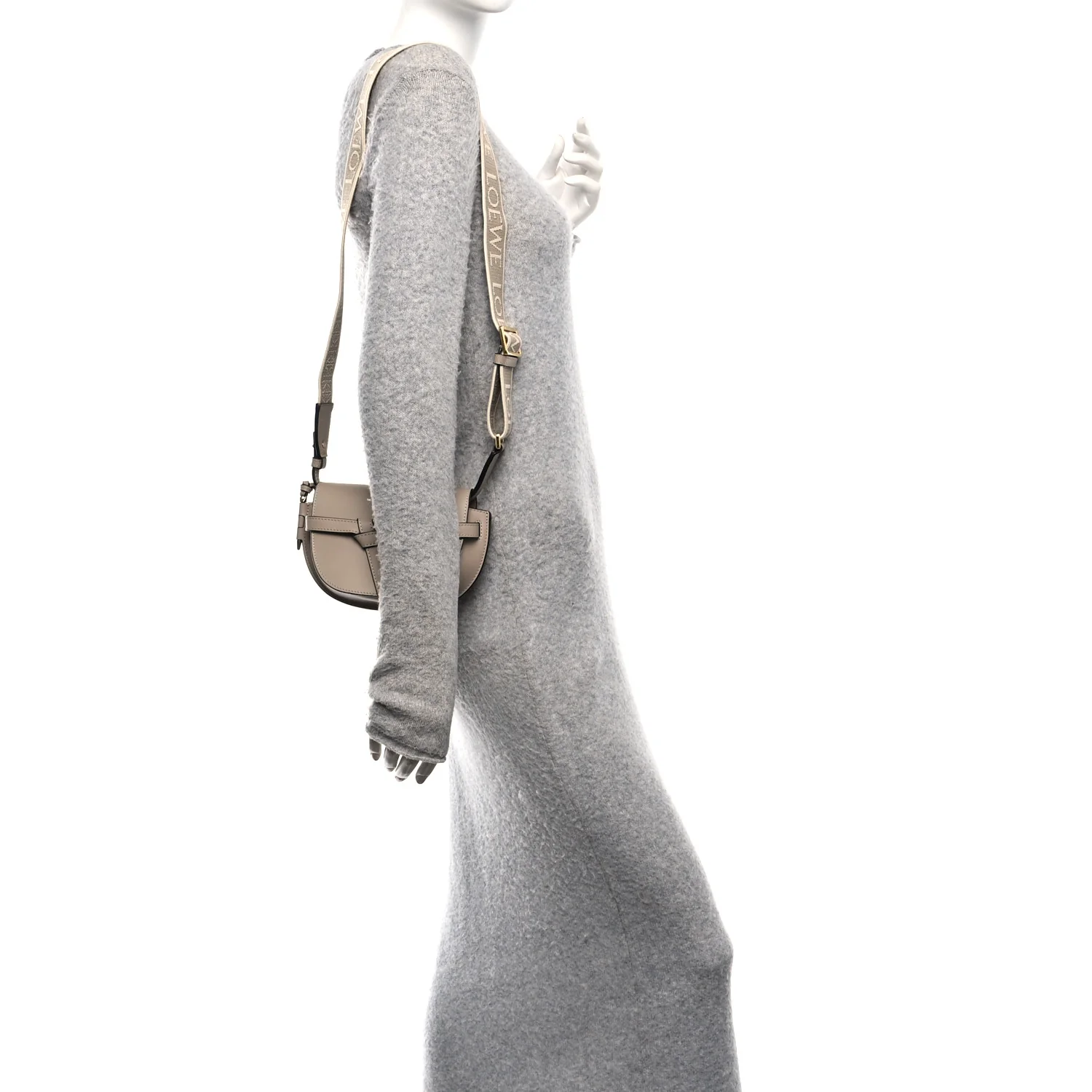 Calfskin Jacquard Mini Gate Dual Bag Clay - Image 2