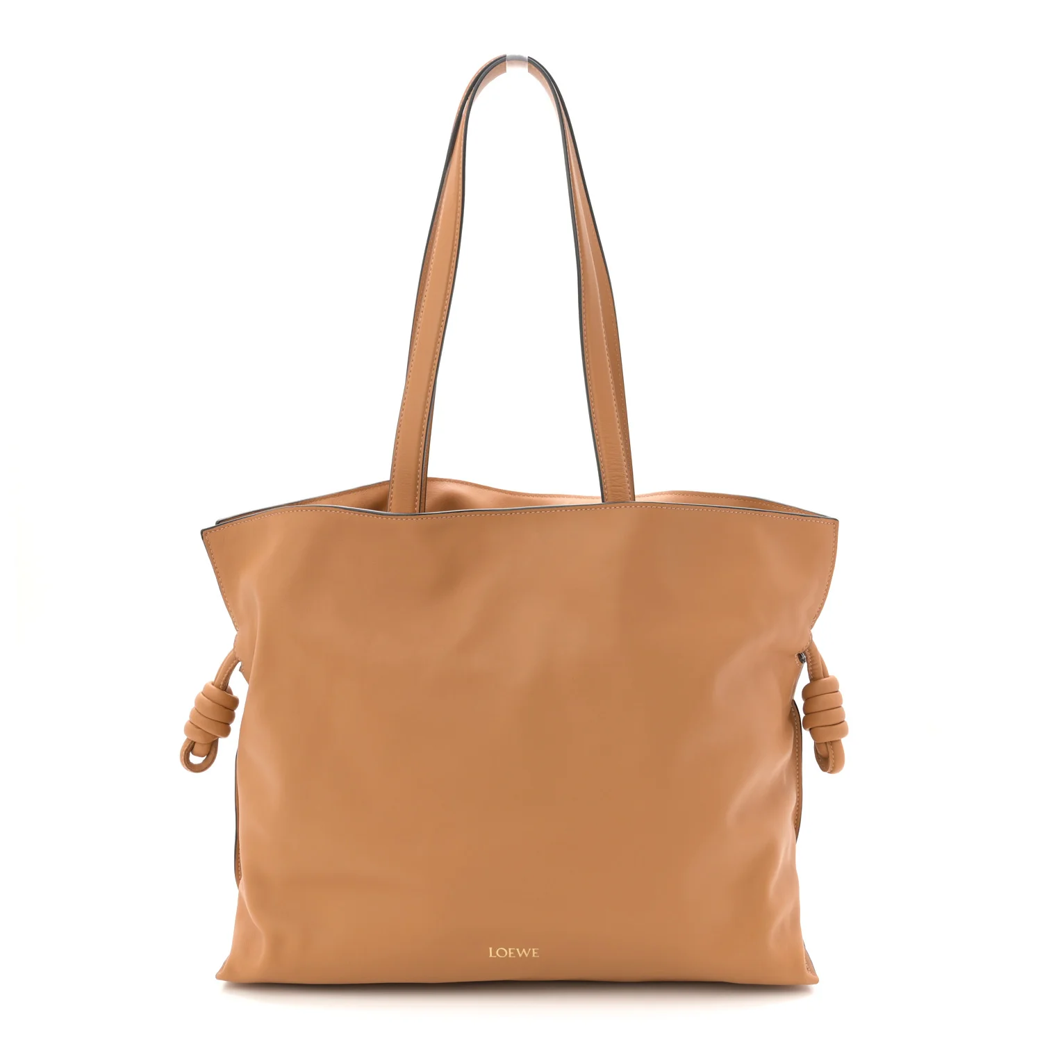 Calfskin Large Flamenco Knot Bag Warm Desert