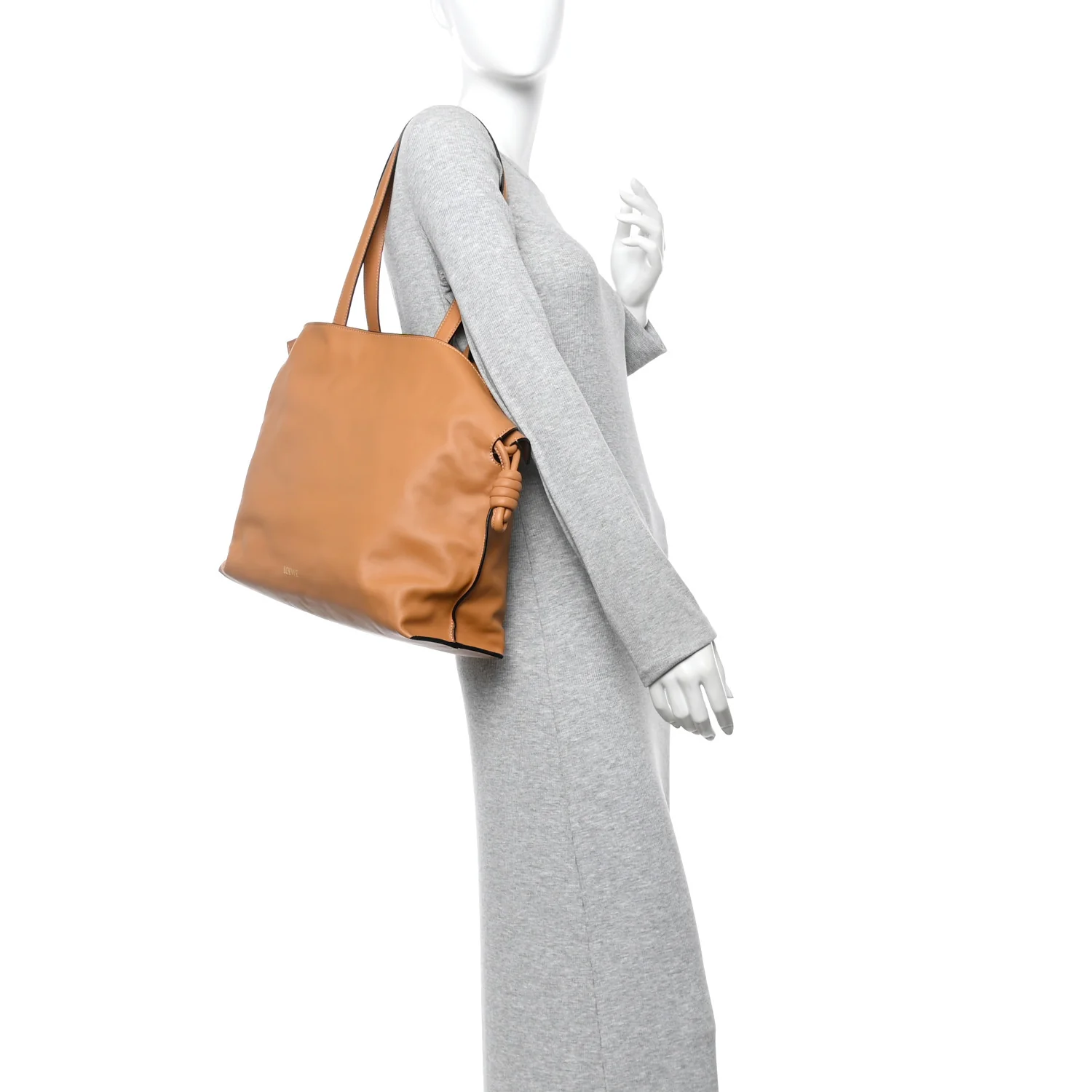 Calfskin Large Flamenco Knot Bag Warm Desert - Image 2