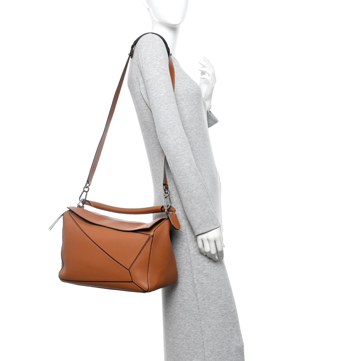 Calfskin Large Puzzle Bag Tan - Image 2