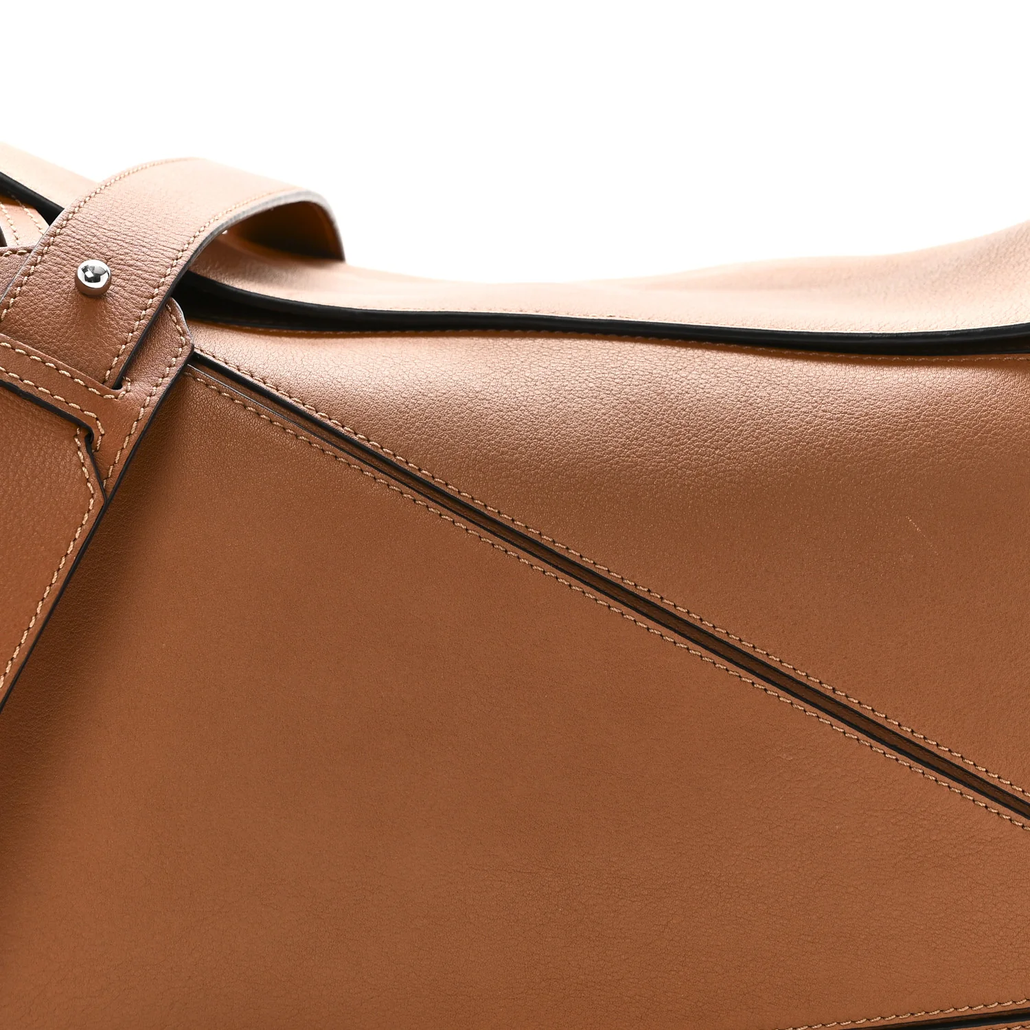 Calfskin Large Puzzle Bag Tan - Image 7