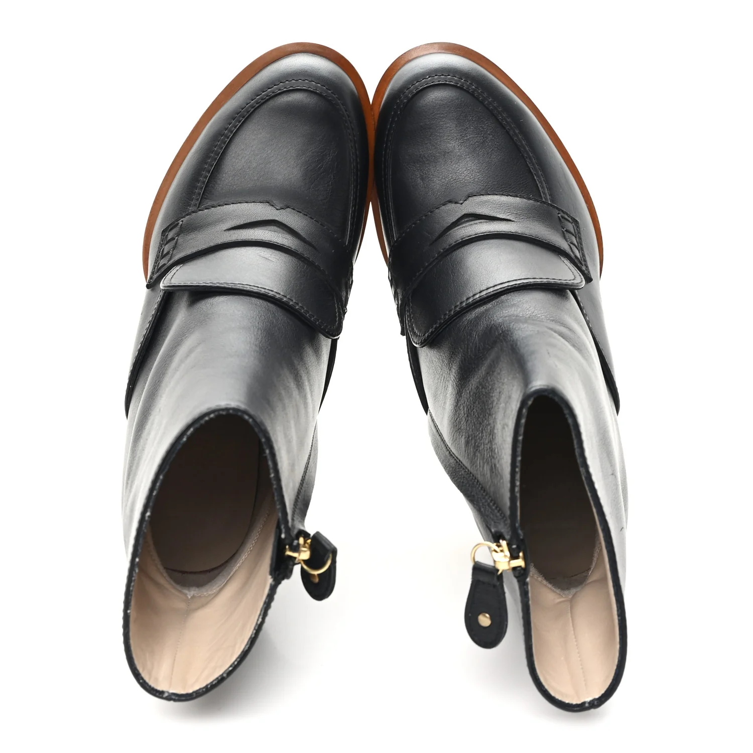 Calfskin Loafer Ankle Boots 39 Black - Image 2