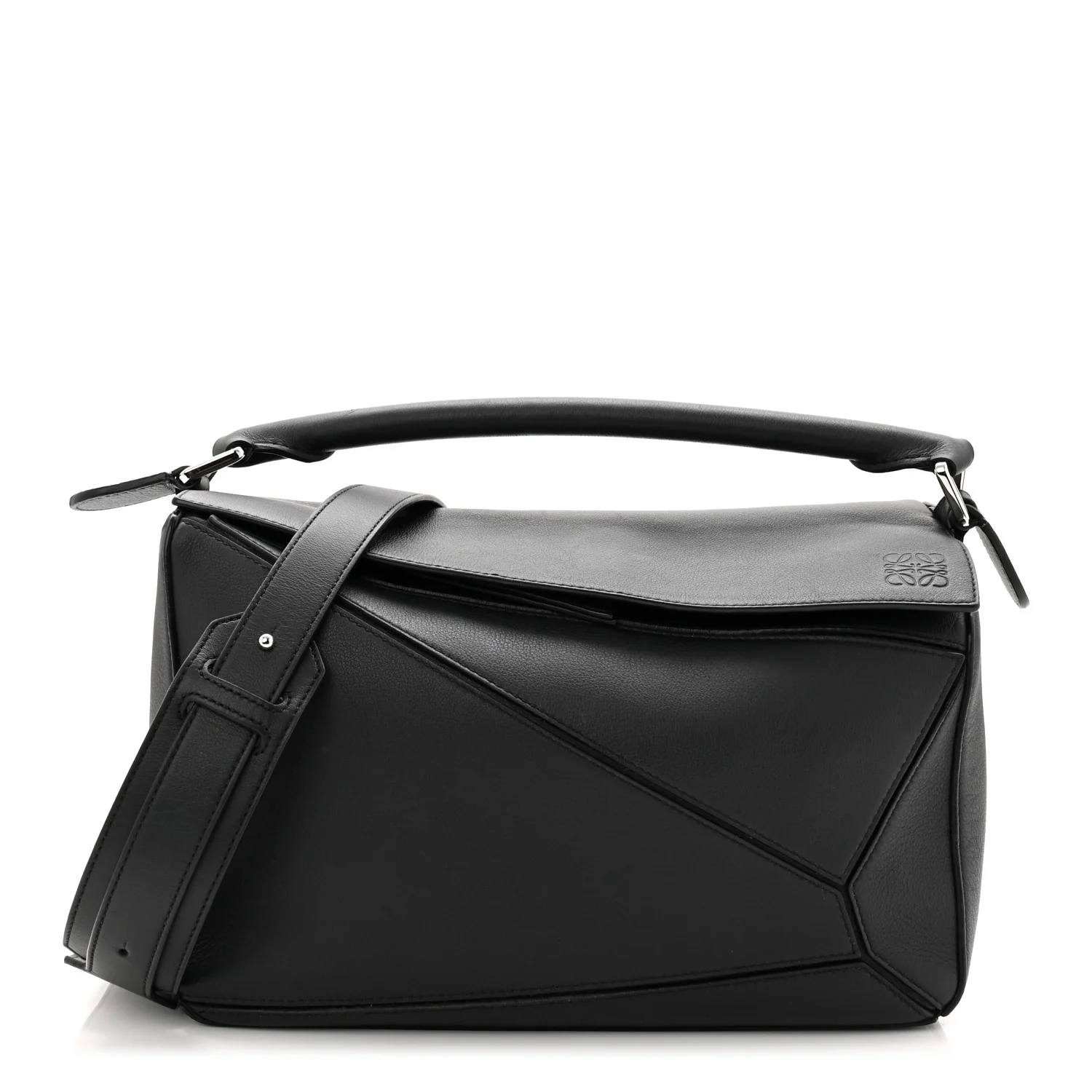 Calfskin Medium Puzzle Bag Black