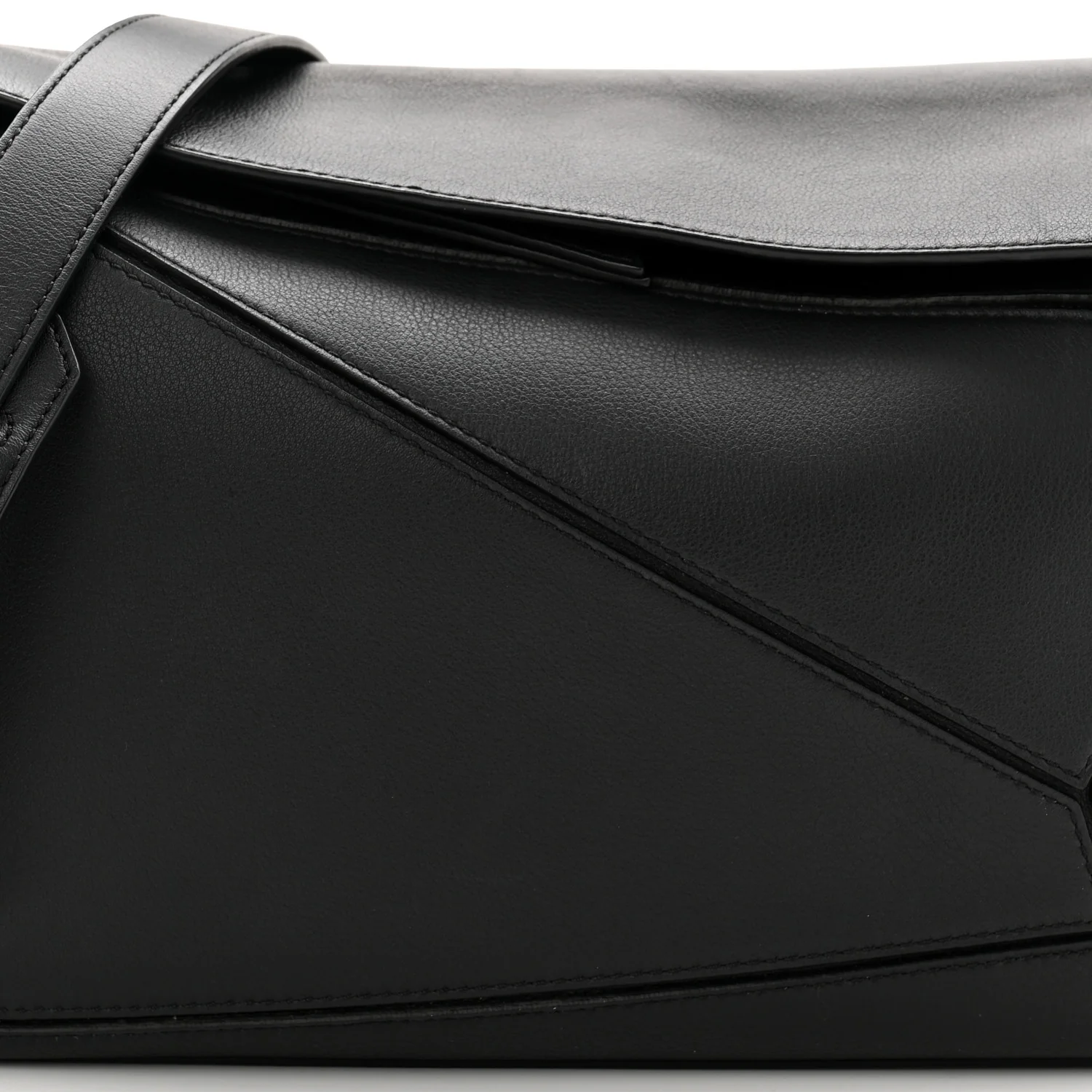 Calfskin Medium Puzzle Bag Black - Image 7
