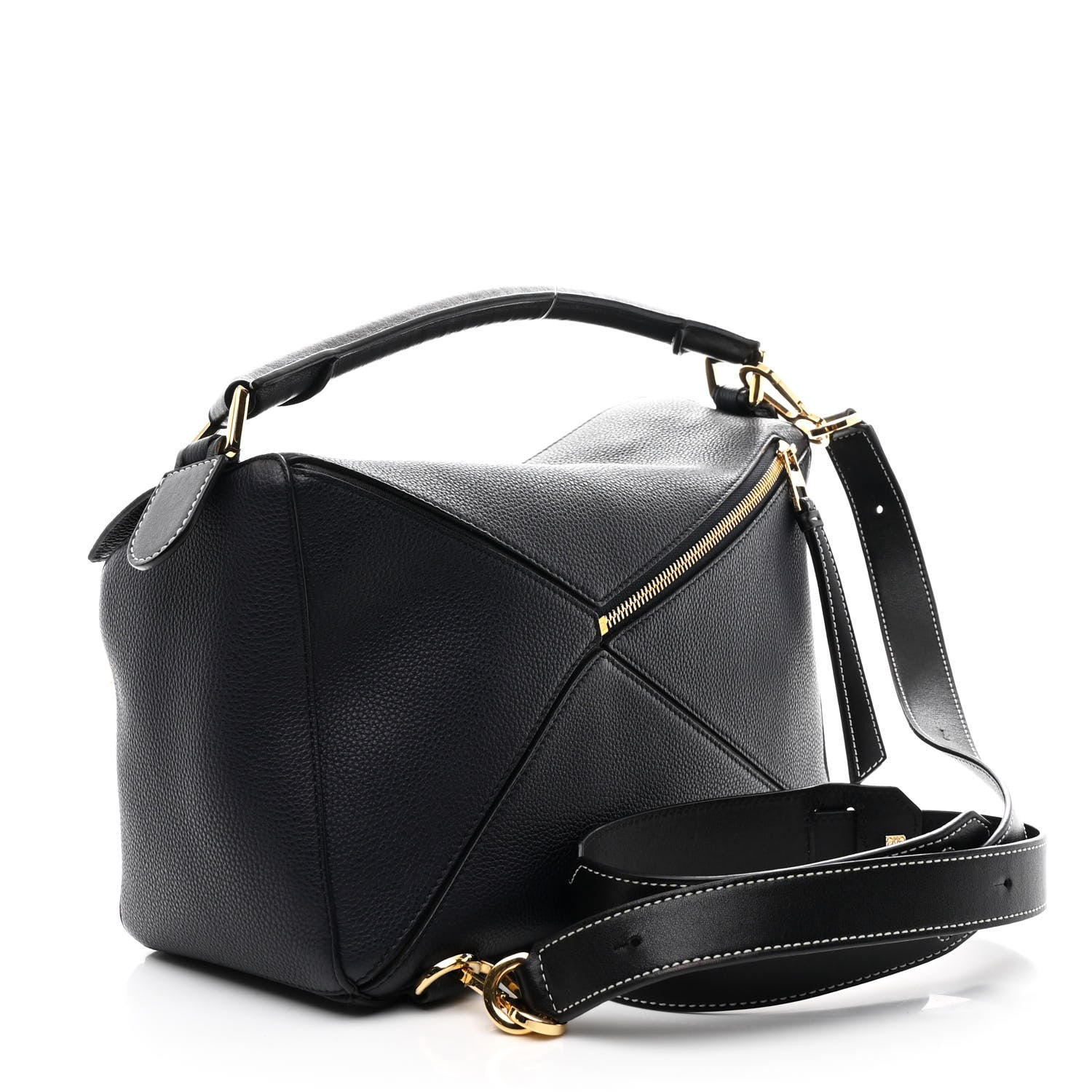Calfskin Medium Puzzle Bag Midnight Blue Black - Image 3