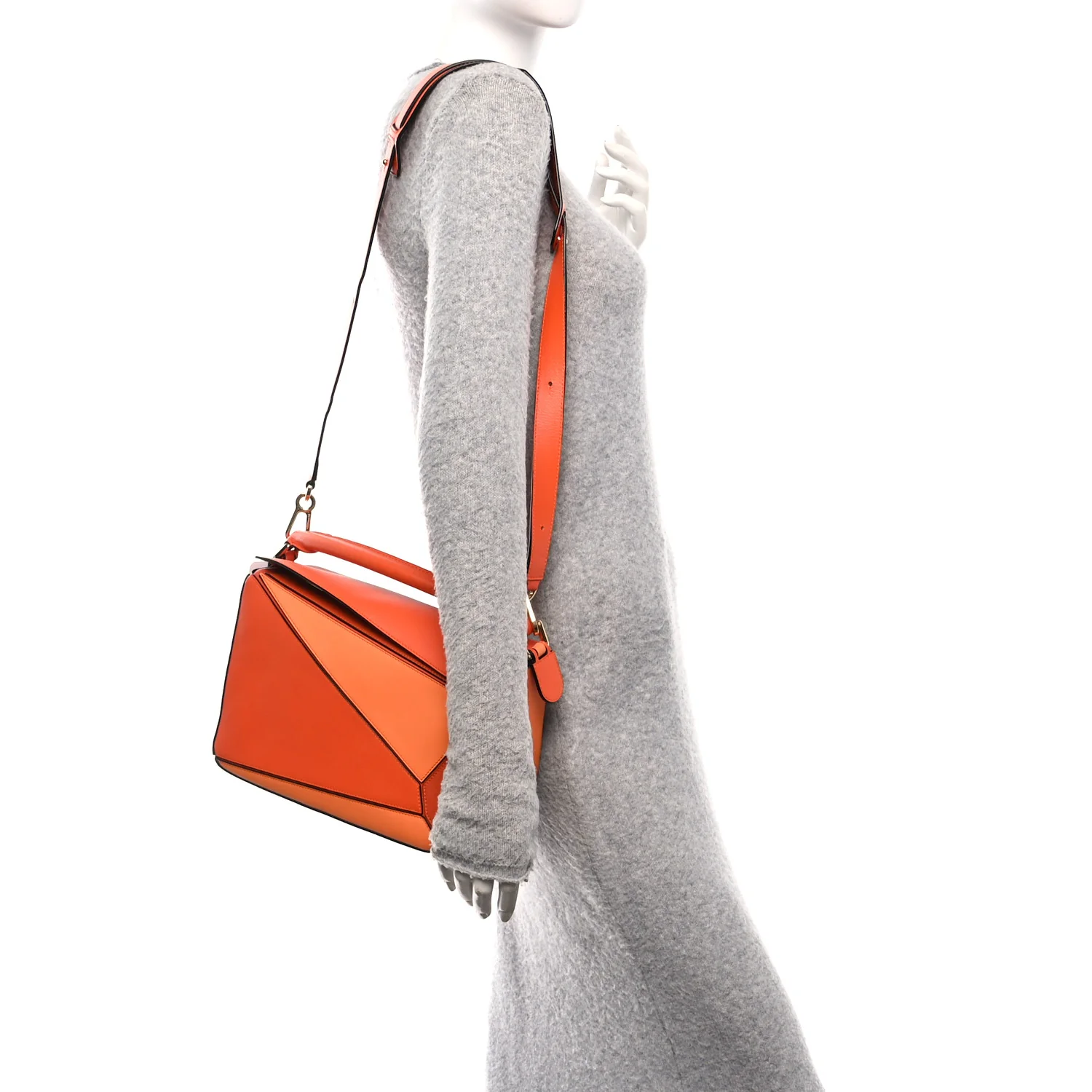 Calfskin Medium Puzzle Bag Orange Multi - Image 2