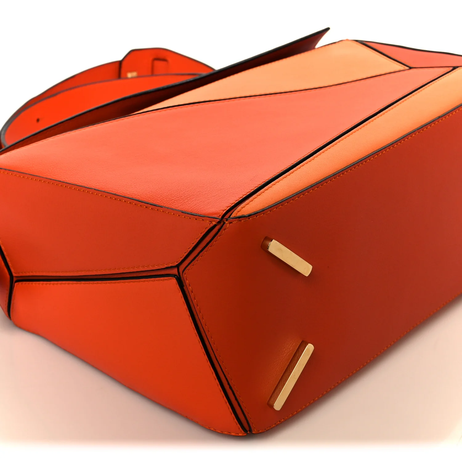 Calfskin Medium Puzzle Bag Orange Multi - Image 9