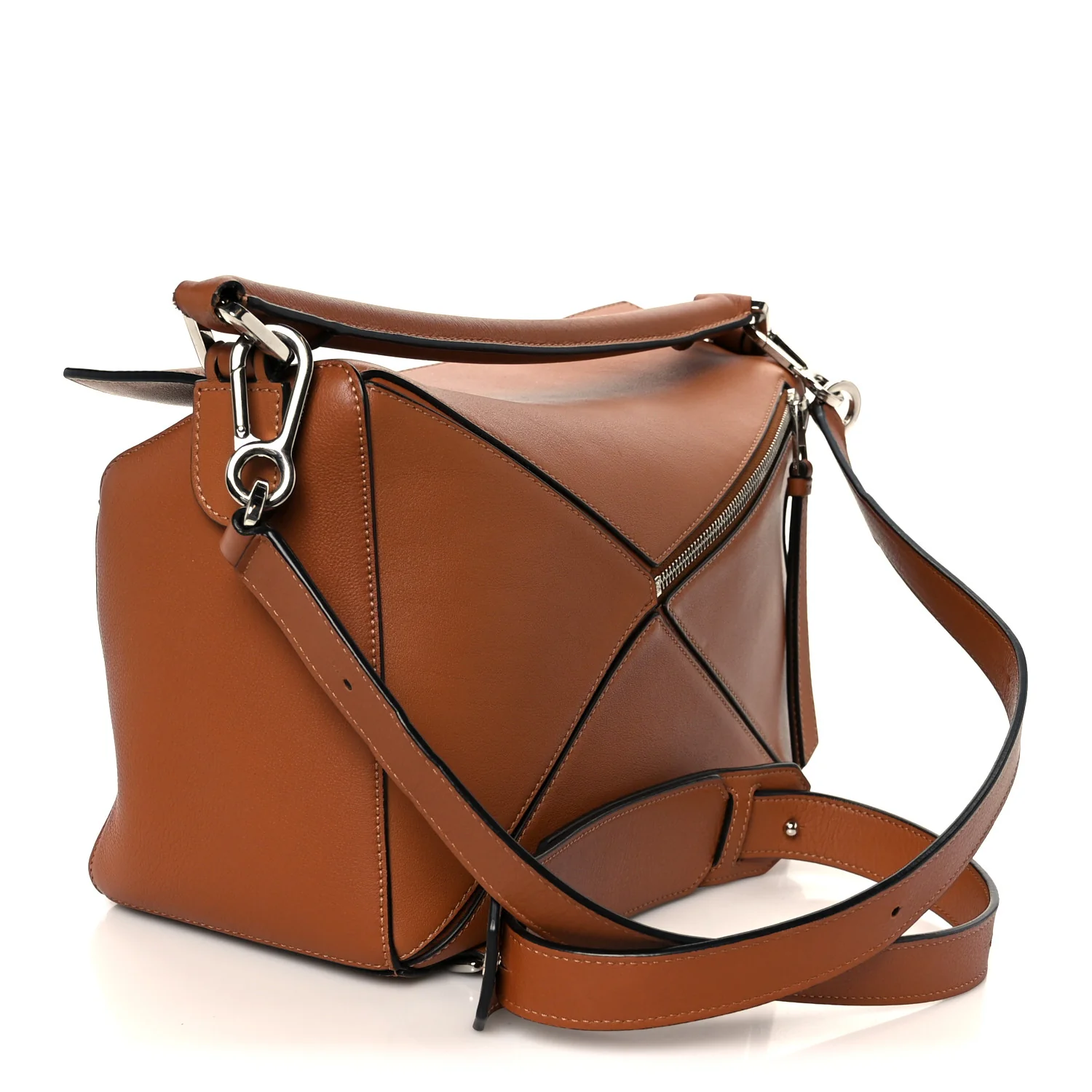 Calfskin Medium Puzzle Bag Tan - Image 3