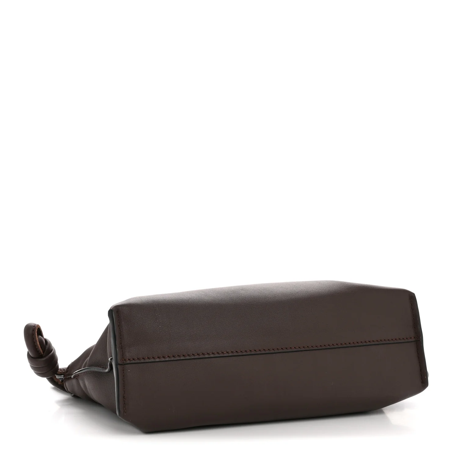 Calfskin Mini Flamenco Knot Clutch Chocolate - Image 4