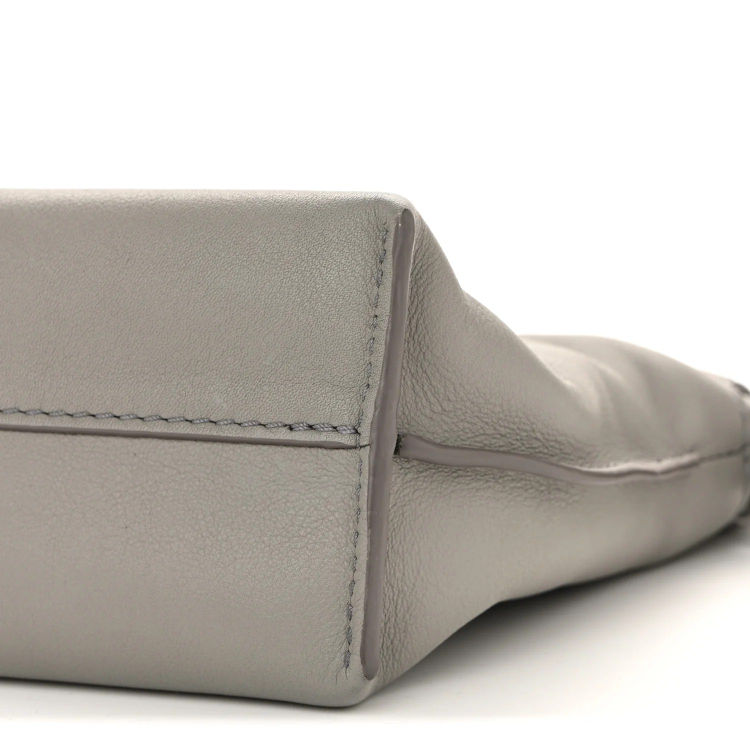 Calfskin Mini Flamenco Knot Clutch Pearl Grey - Image 10