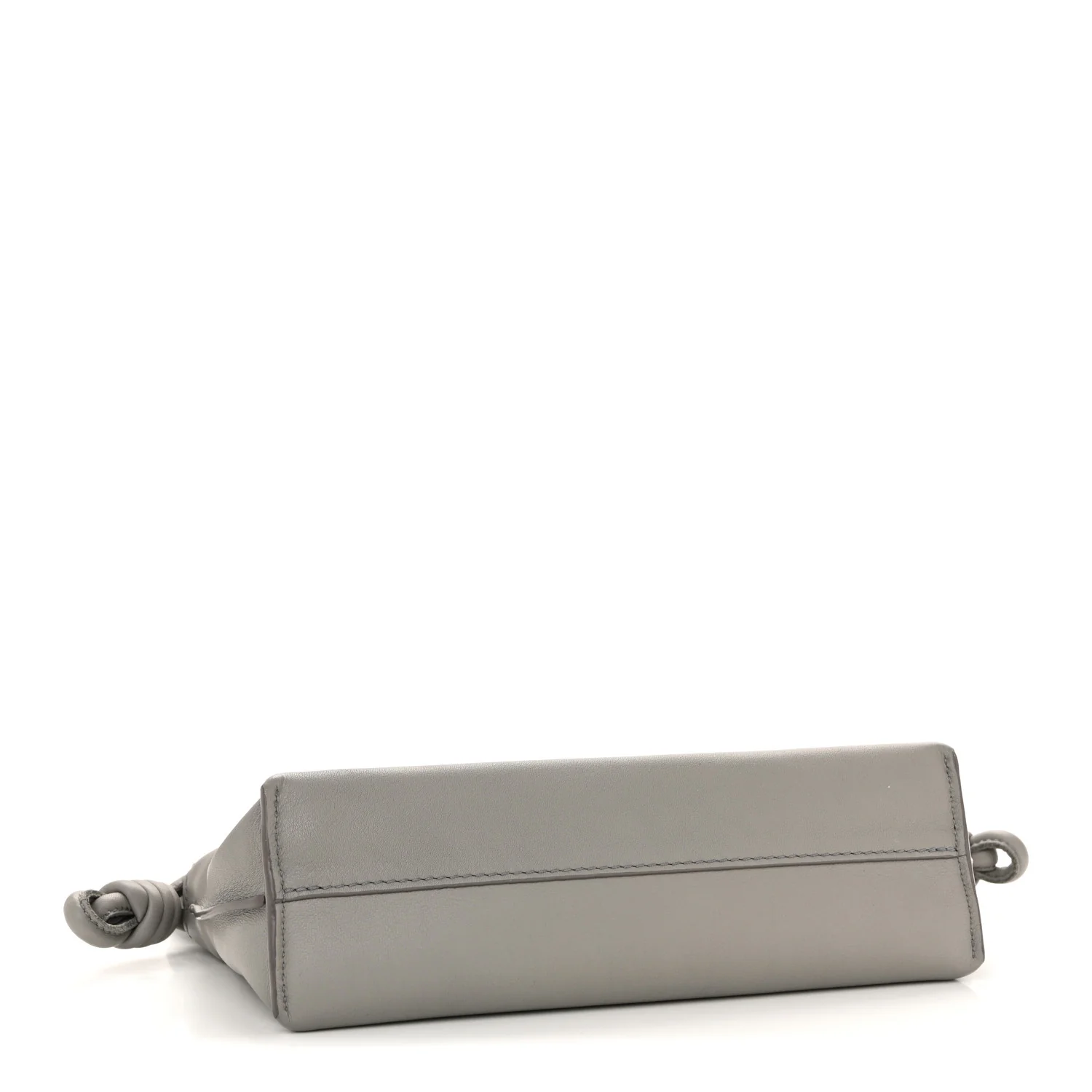 Calfskin Mini Flamenco Knot Clutch Pearl Grey - Image 4
