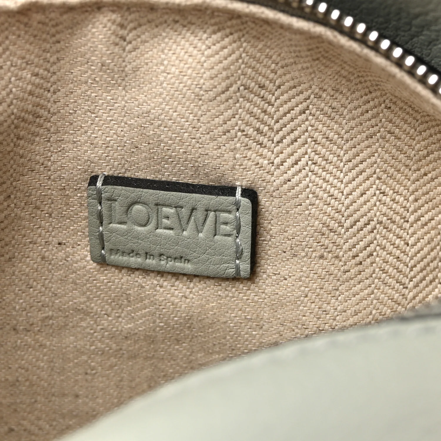 Calfskin Mini Puzzle Bag Ash Grey Light Celadon - Image 6