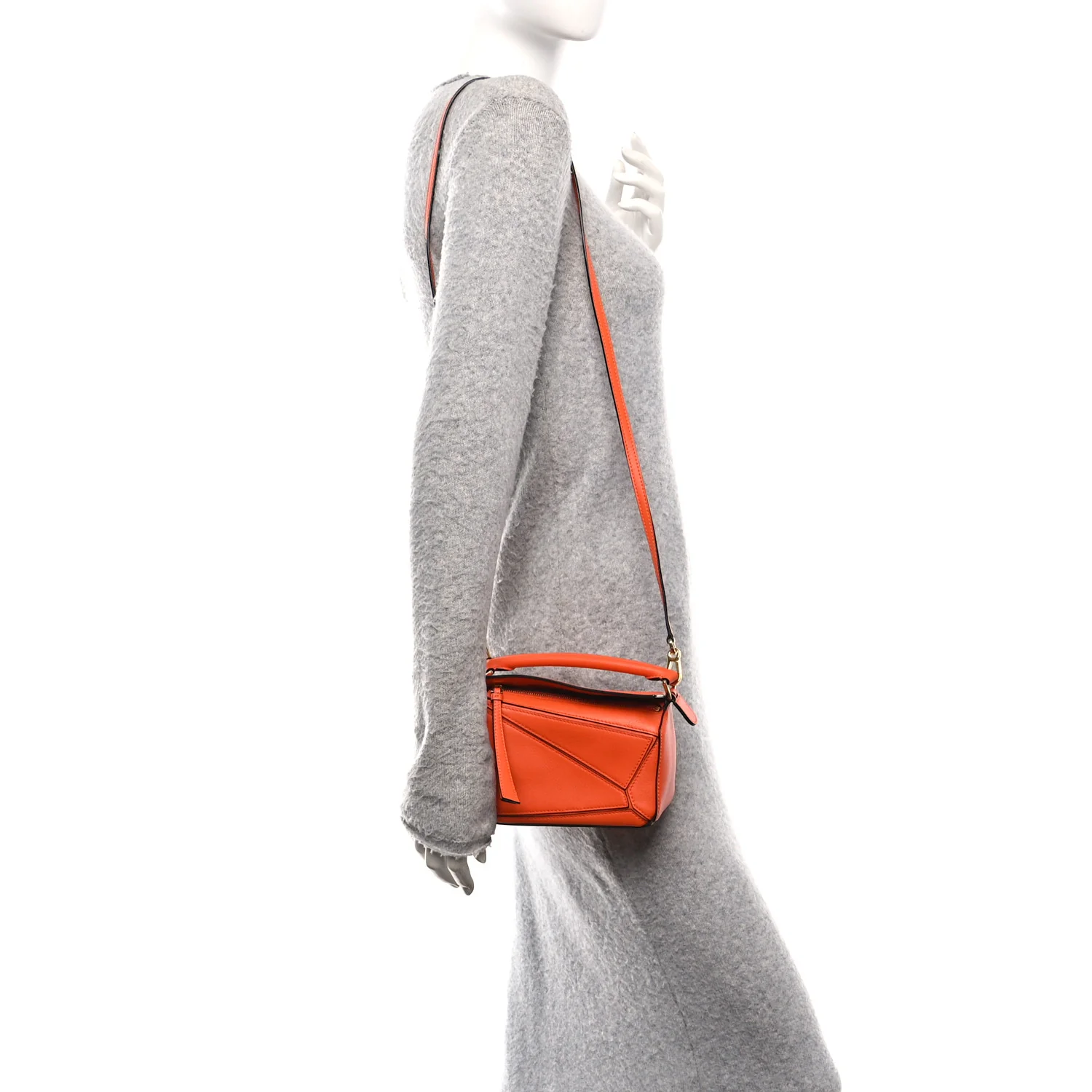 Calfskin Mini Puzzle Bag Orange - Image 2
