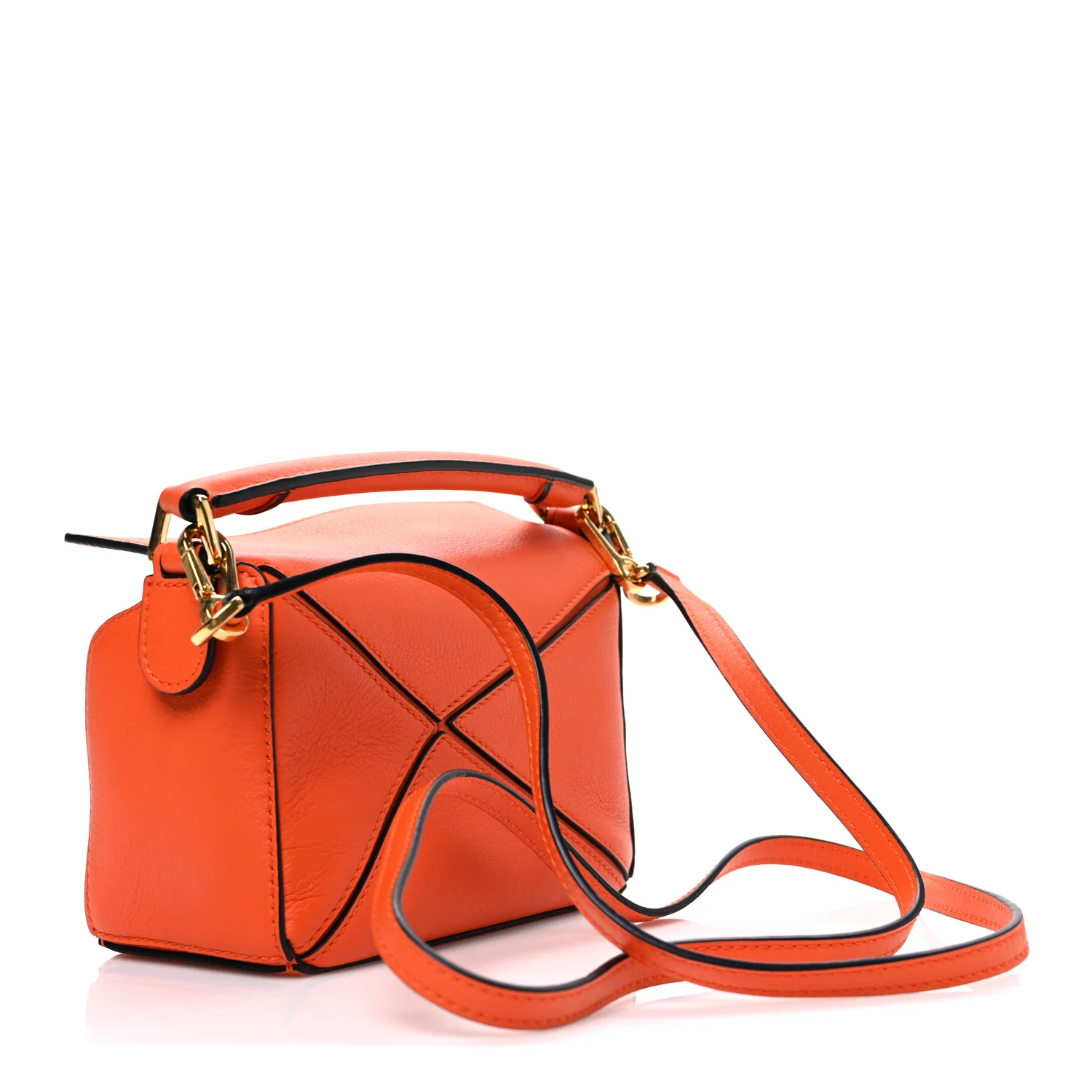 Calfskin Mini Puzzle Bag Orange - Image 3