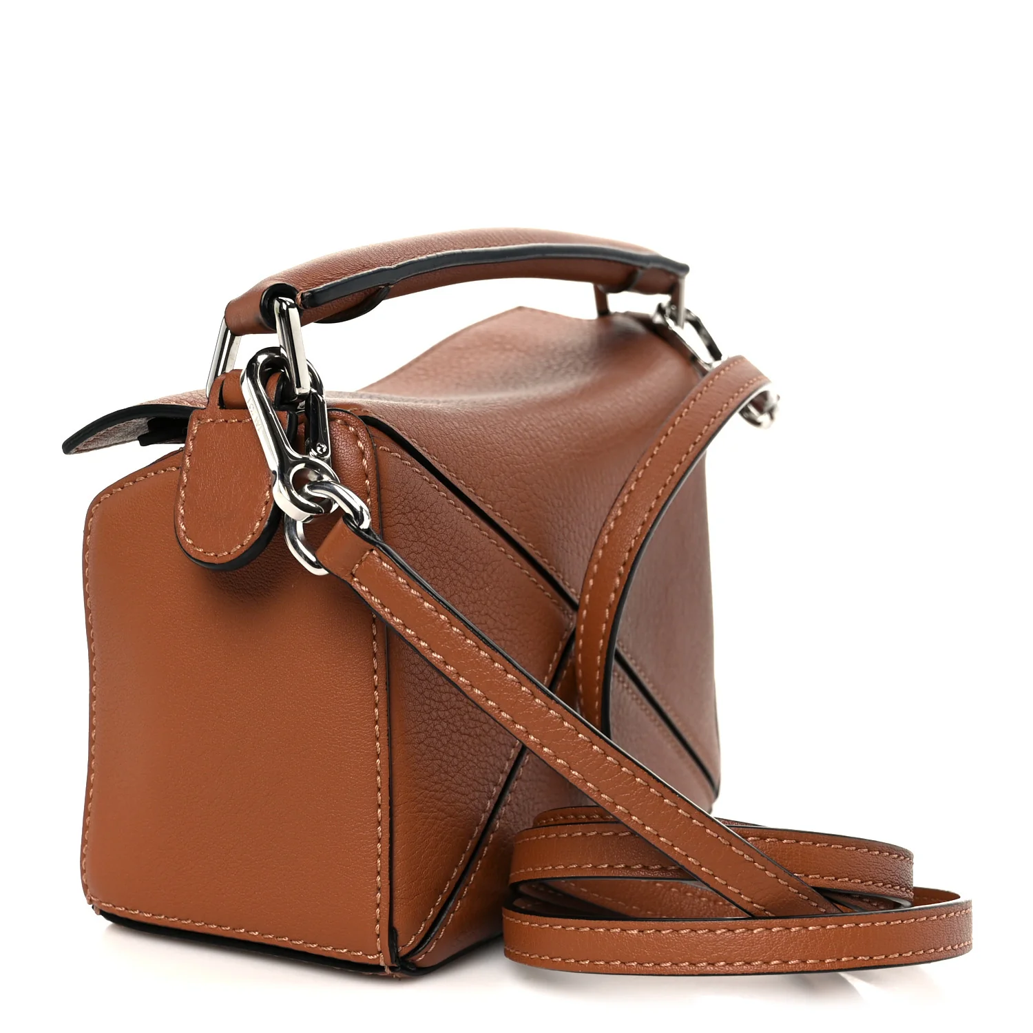 Calfskin Mini Puzzle Bag Tan - Image 3