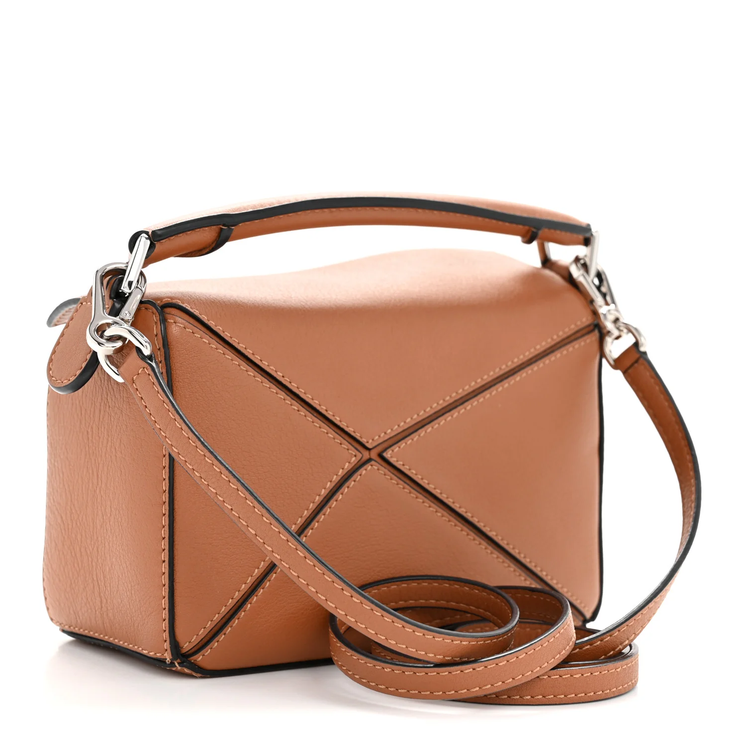 Calfskin Mini Puzzle Bag Tan - Image 6