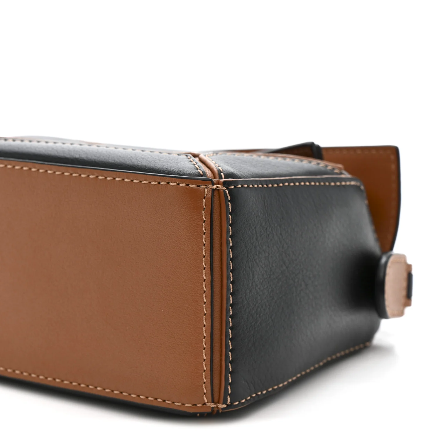 Calfskin Mini Puzzle Bag Tan Black - Image 10