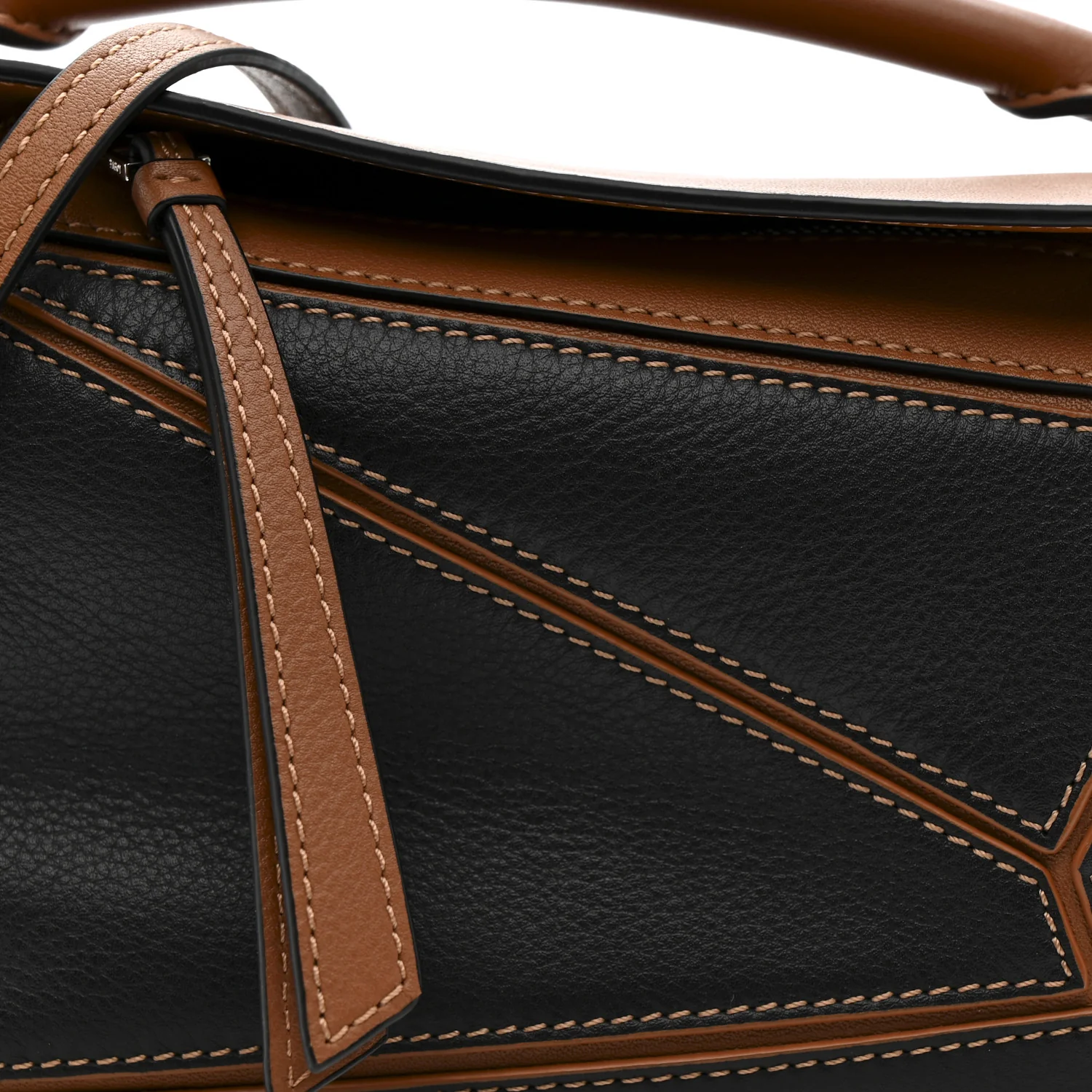 Calfskin Mini Puzzle Bag Tan Black - Image 8