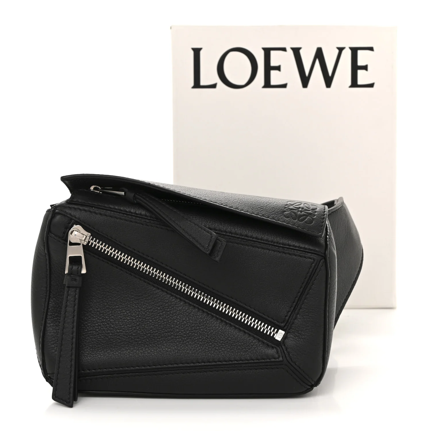 Calfskin Mini Puzzle Bumbag Black - Image 15