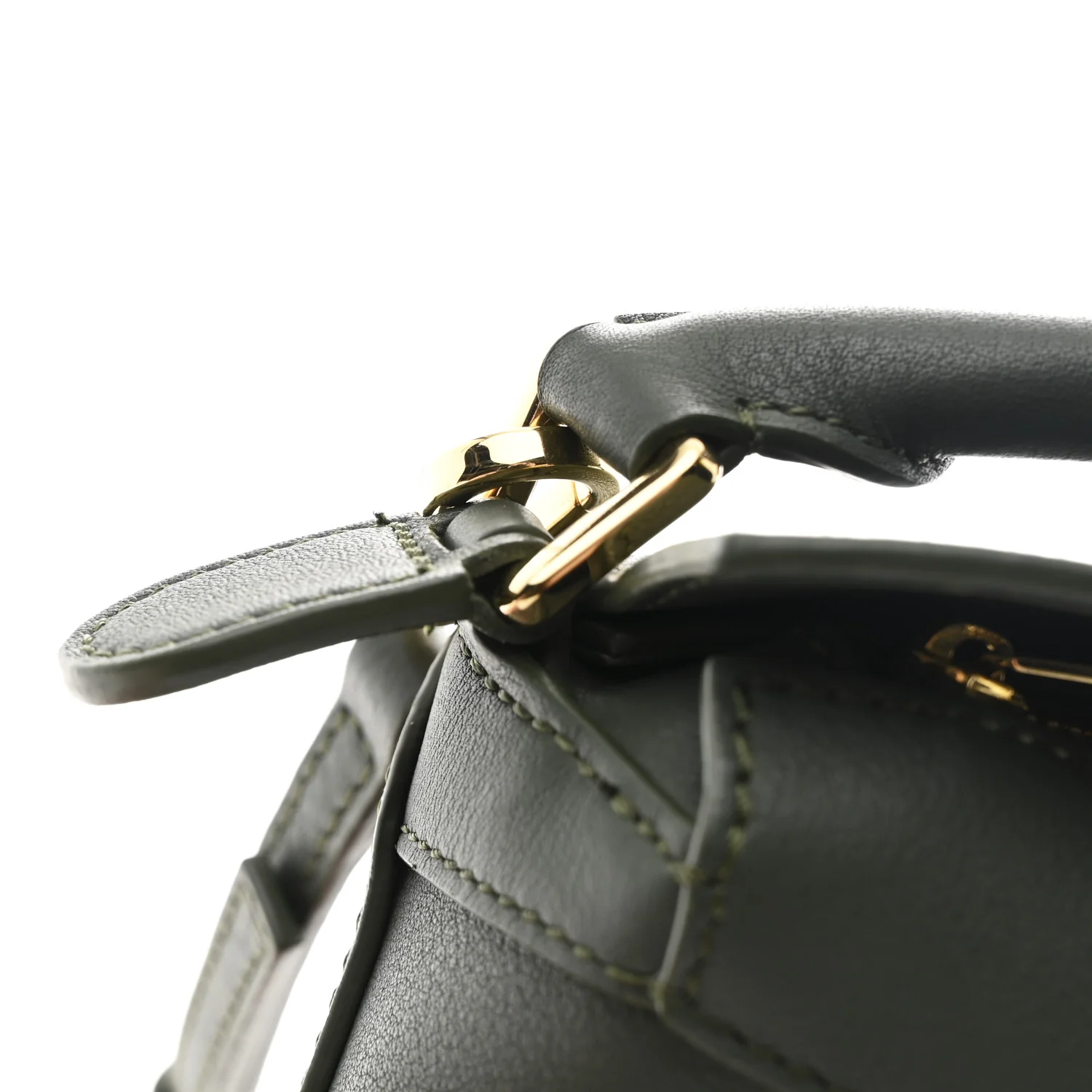 Calfskin Mini Puzzle Edge Bag Vintage Khaki - Image 11