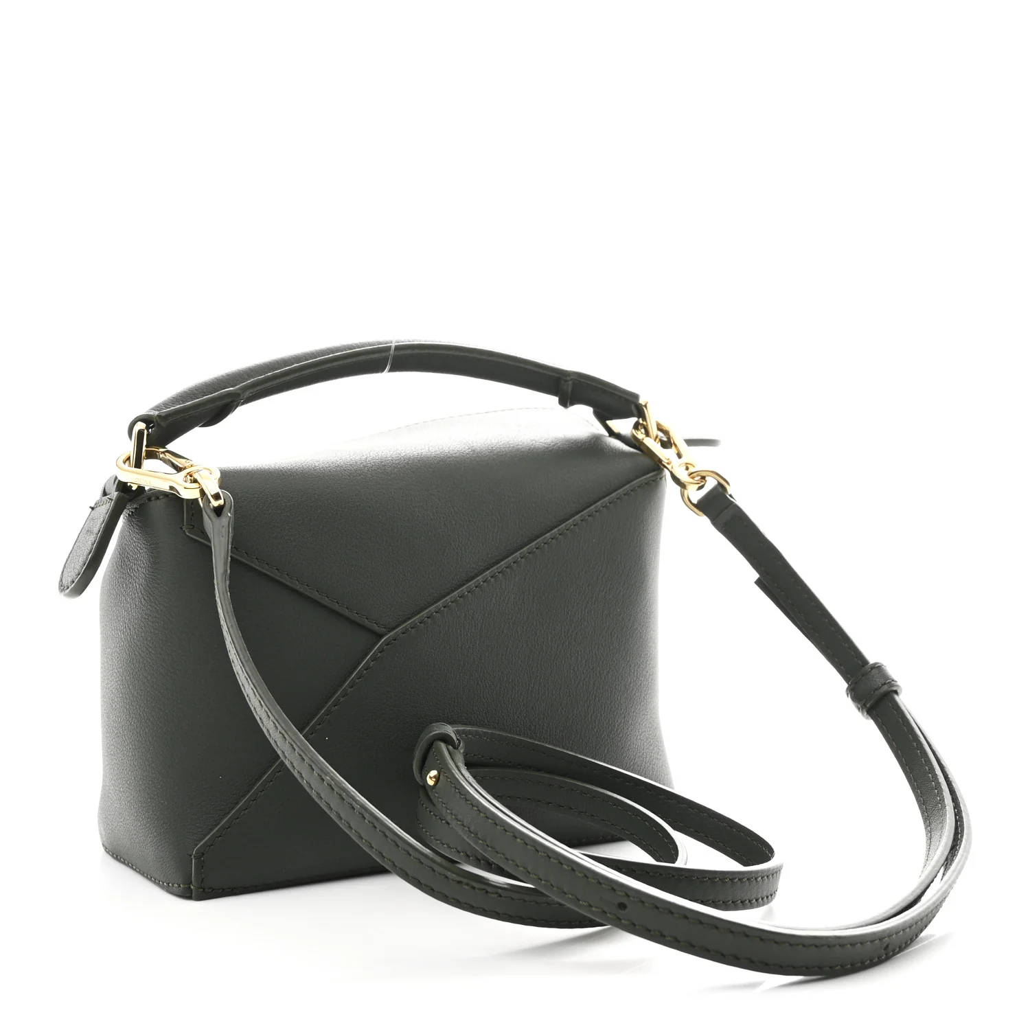Calfskin Mini Puzzle Edge Bag Vintage Khaki - Image 3