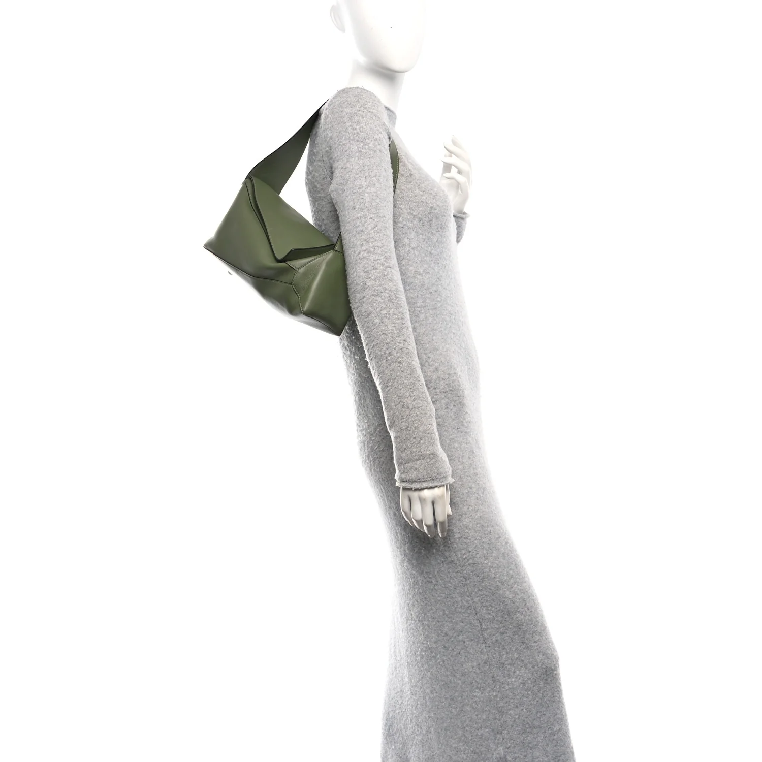 Calfskin Puzzle Hobo Avocado - Image 2
