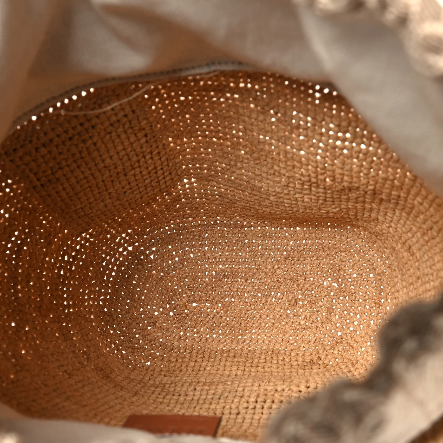 Calfskin Raffia Anagram Paulas Ibiza Pochette Bag Natural Tan - Image 5