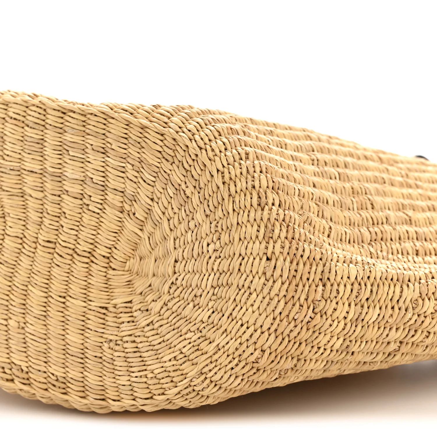 Calfskin Raffia Paulas Ibiza Small Basket Tote Bag Natural Pecan - Image 10