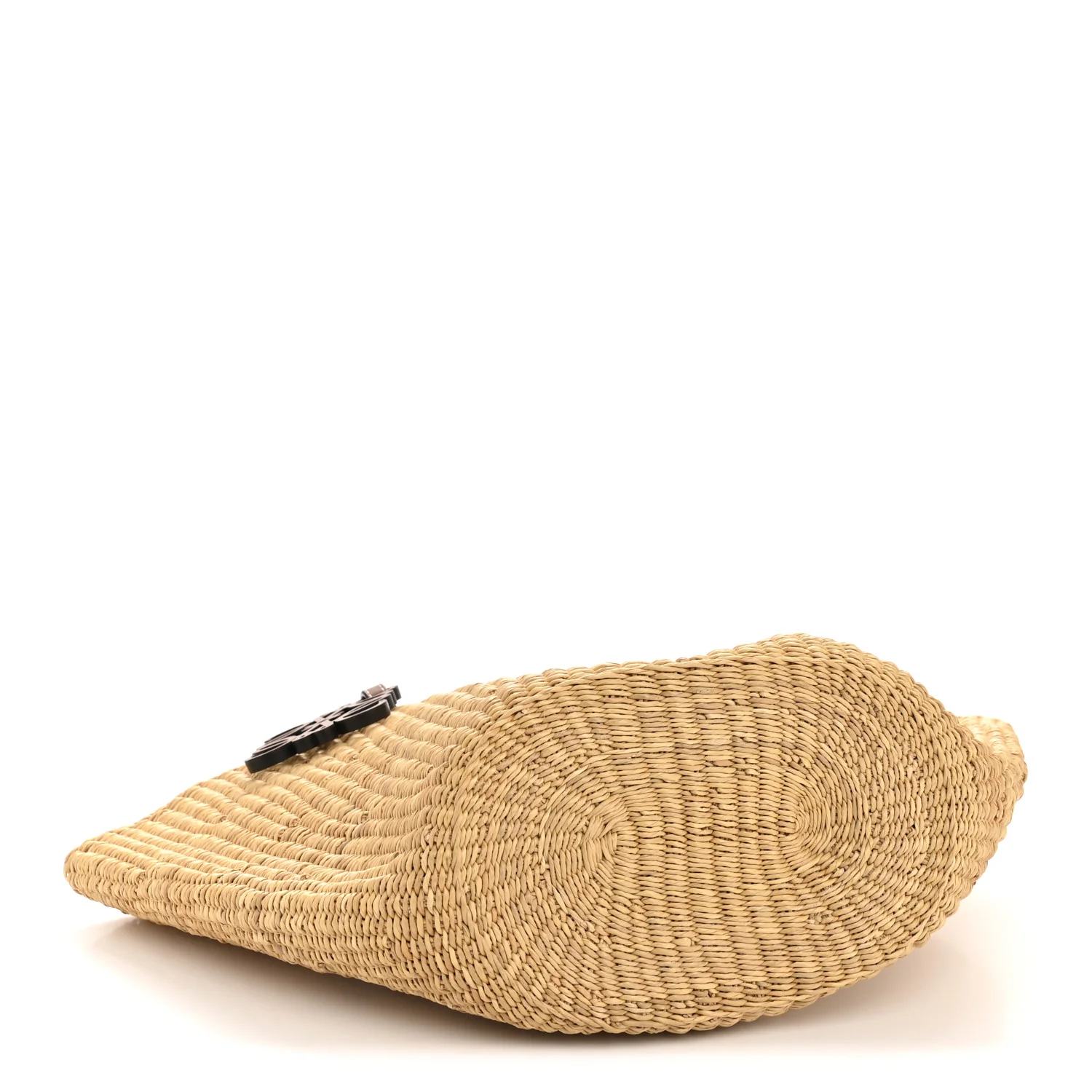 Calfskin Raffia Paulas Ibiza Small Basket Tote Bag Natural Pecan - Image 4