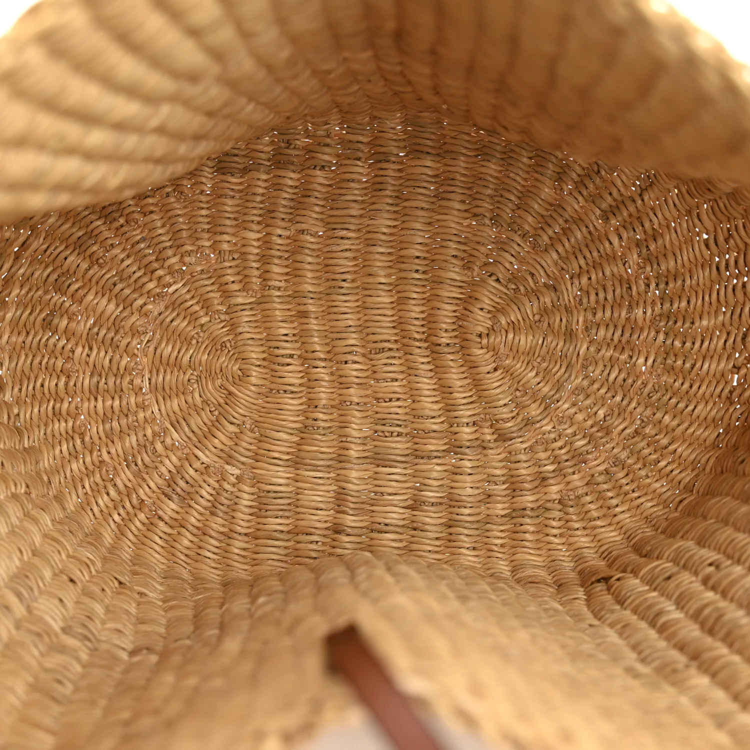 Calfskin Raffia Paulas Ibiza Small Basket Tote Bag Natural Pecan - Image 5