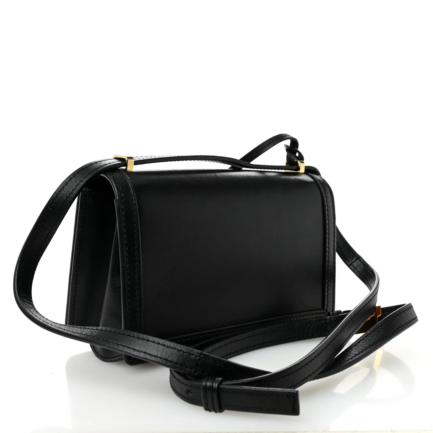 Calfskin Small Barcelona Shoulder Bag Black - Image 3