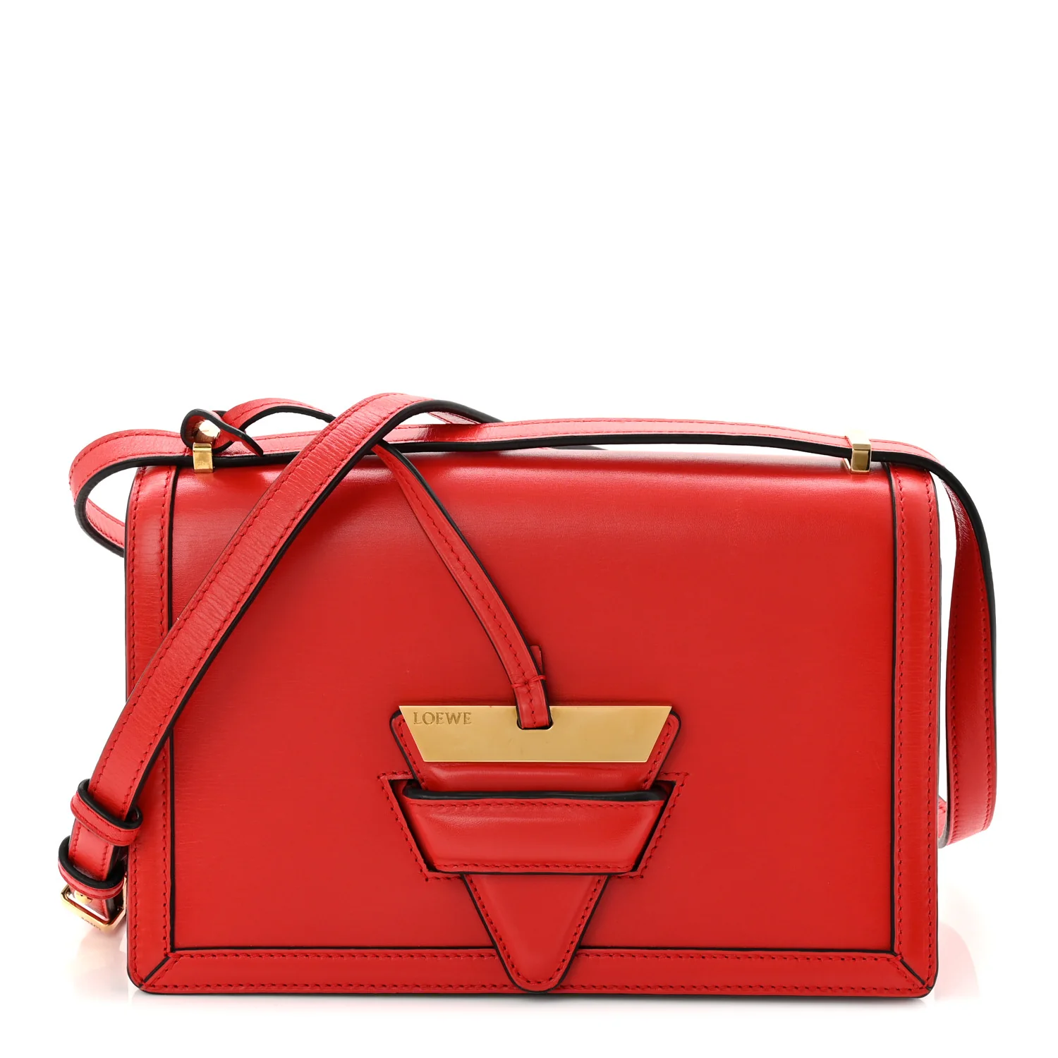 Calfskin Small Barcelona Shoulder Bag Red