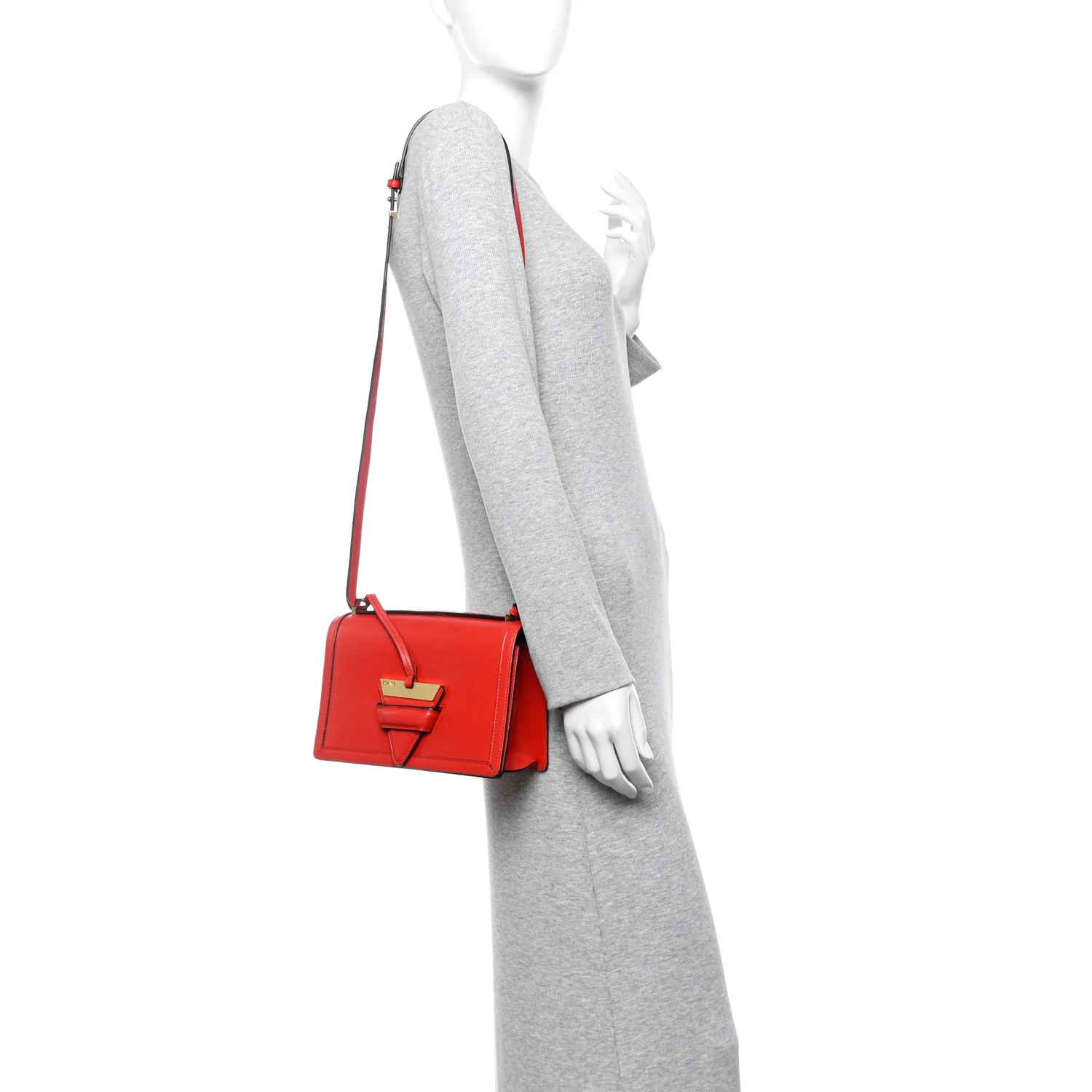 Calfskin Small Barcelona Shoulder Bag Red - Image 2