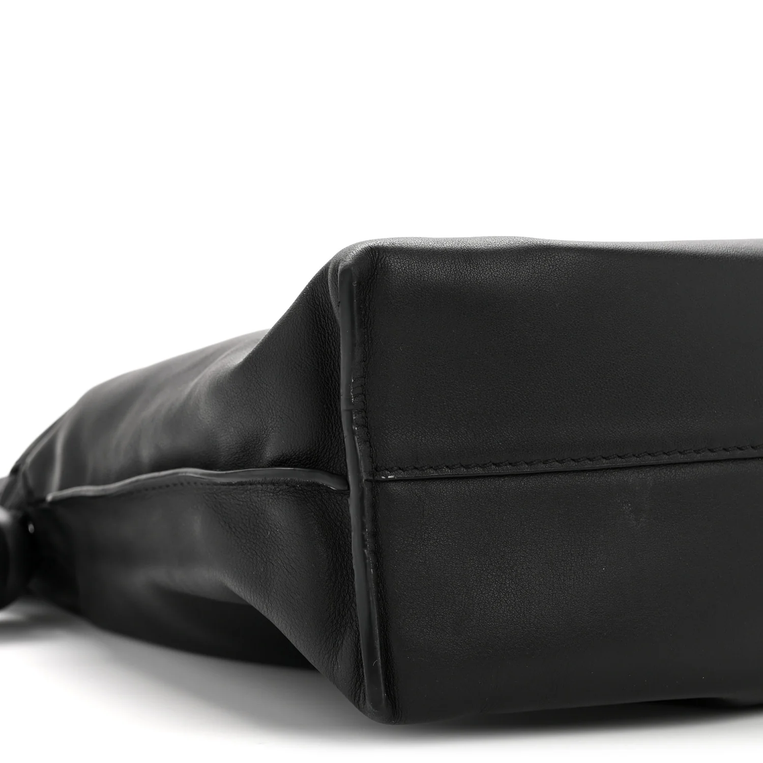 Calfskin Small Flamenco Knot Bag Black - Image 9