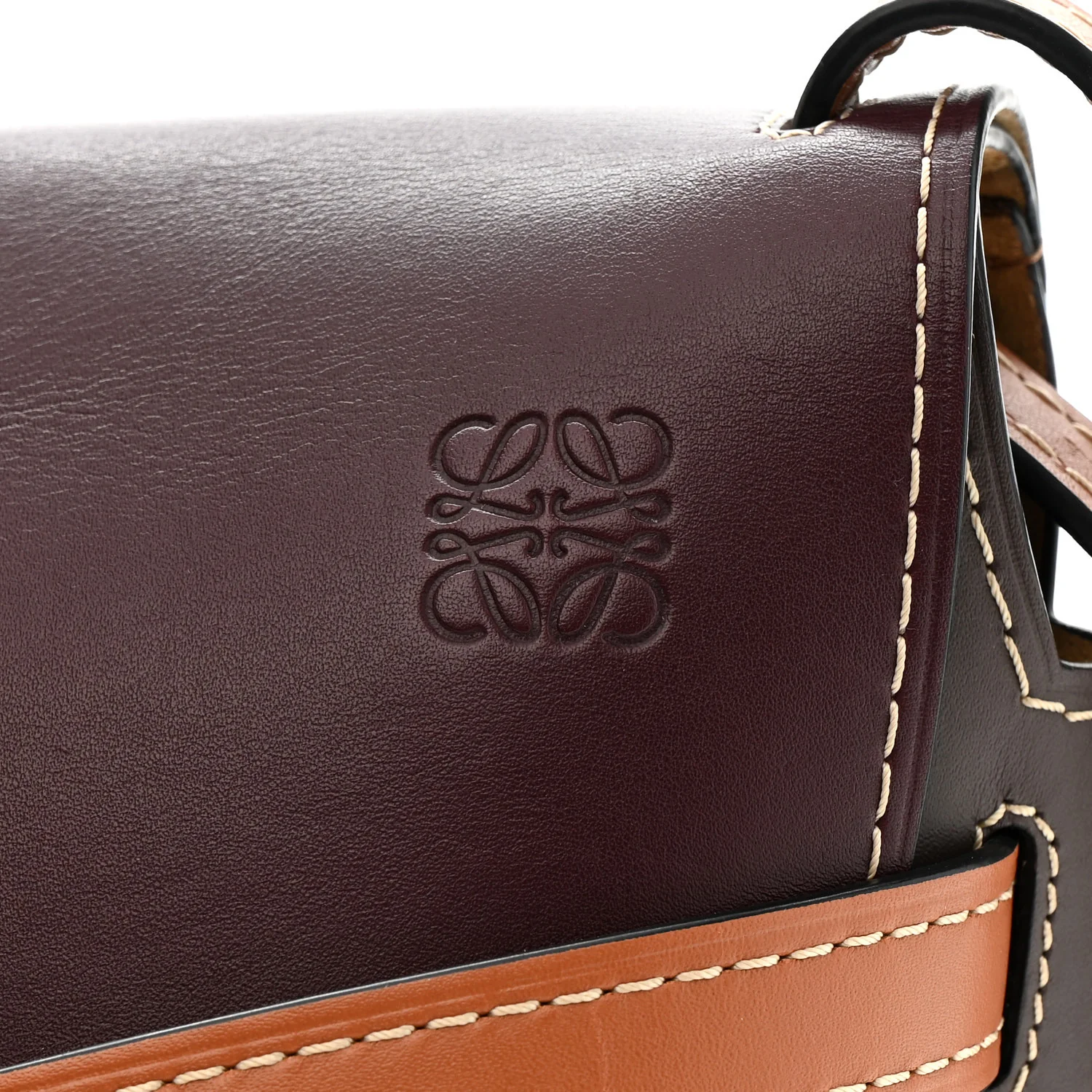 Calfskin Small Gate Crossbody Bag Oxblood Tan Taupe - Image 8